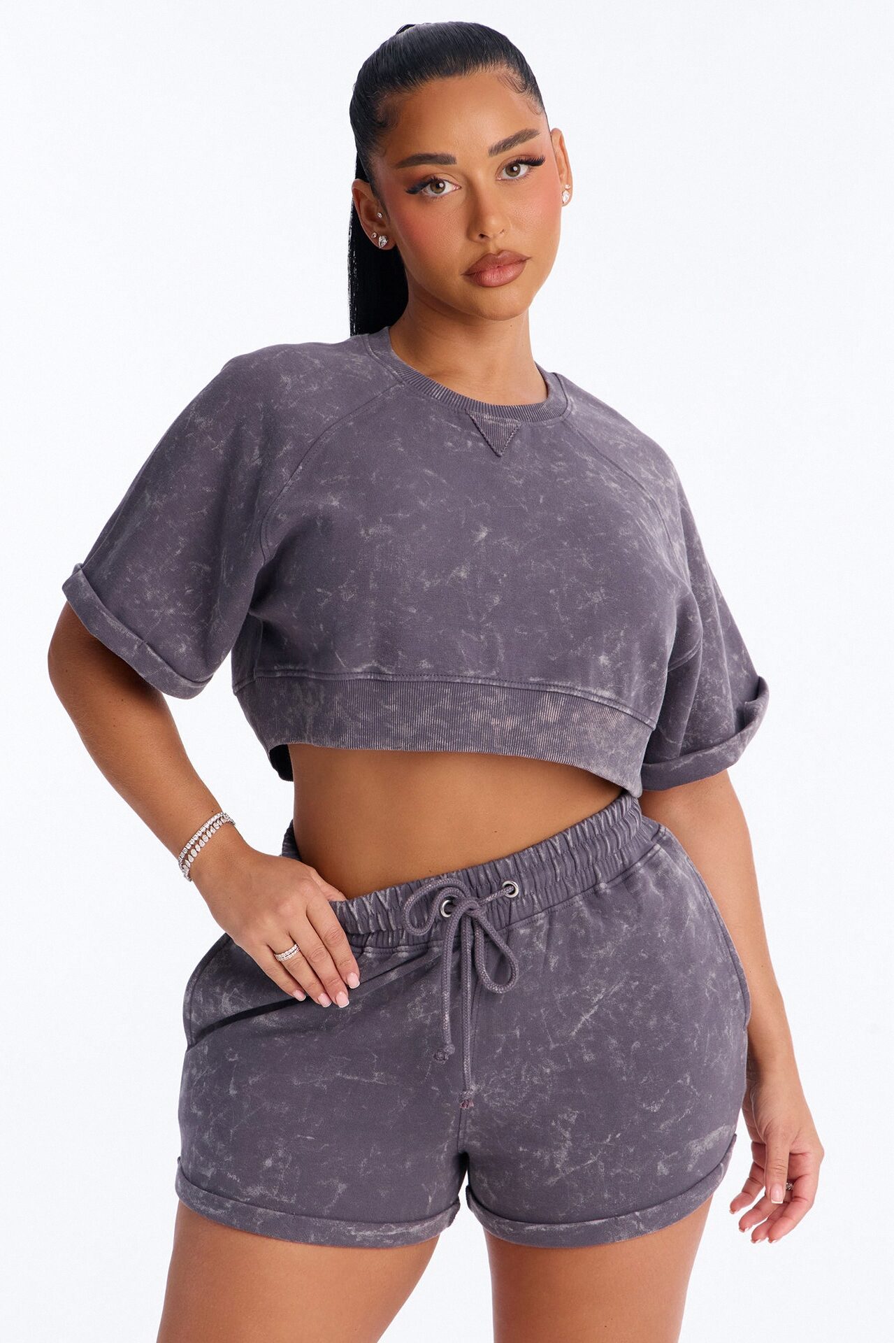 Wait For It Washed Top - Charcoal