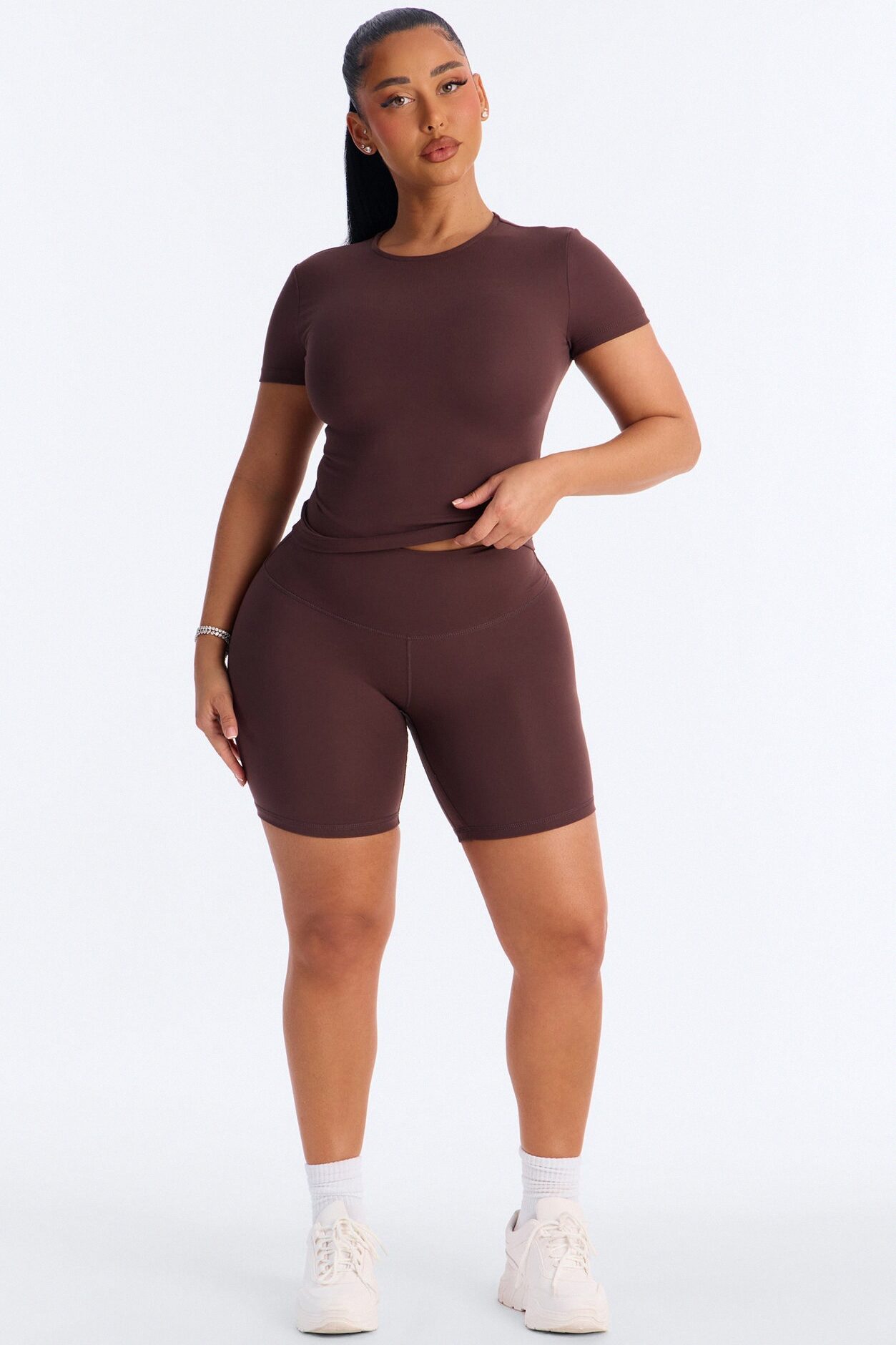 Myla Tricot Lounge Biker Shorts - Chocolate