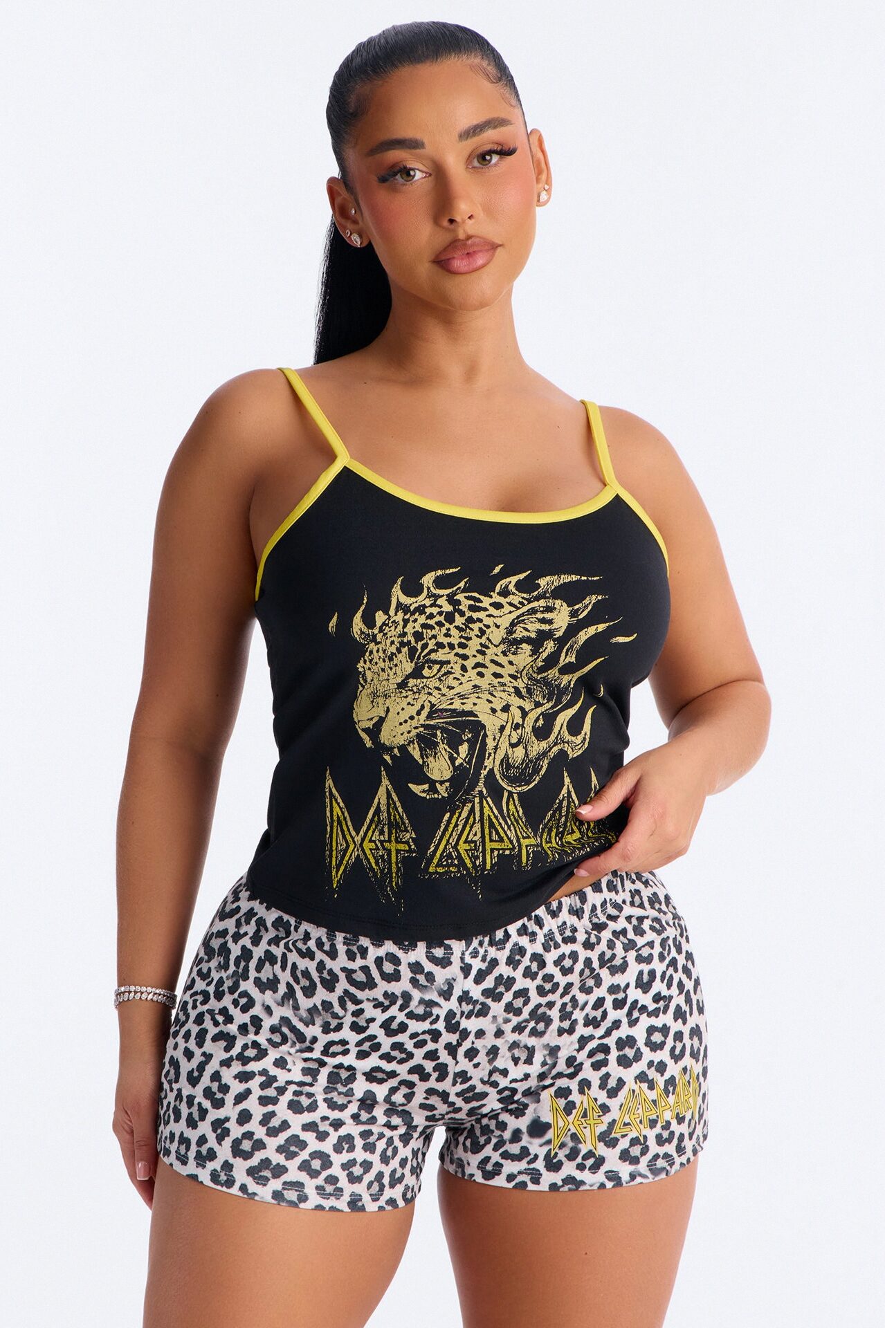 Def Leppard Inferno PJ Short Set - Black/combo