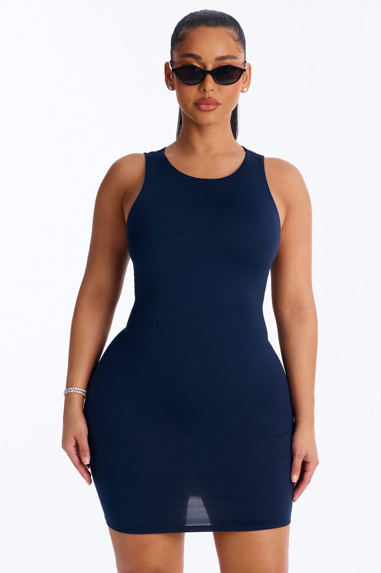 Hanna Double Lined Mini Dress - Navy