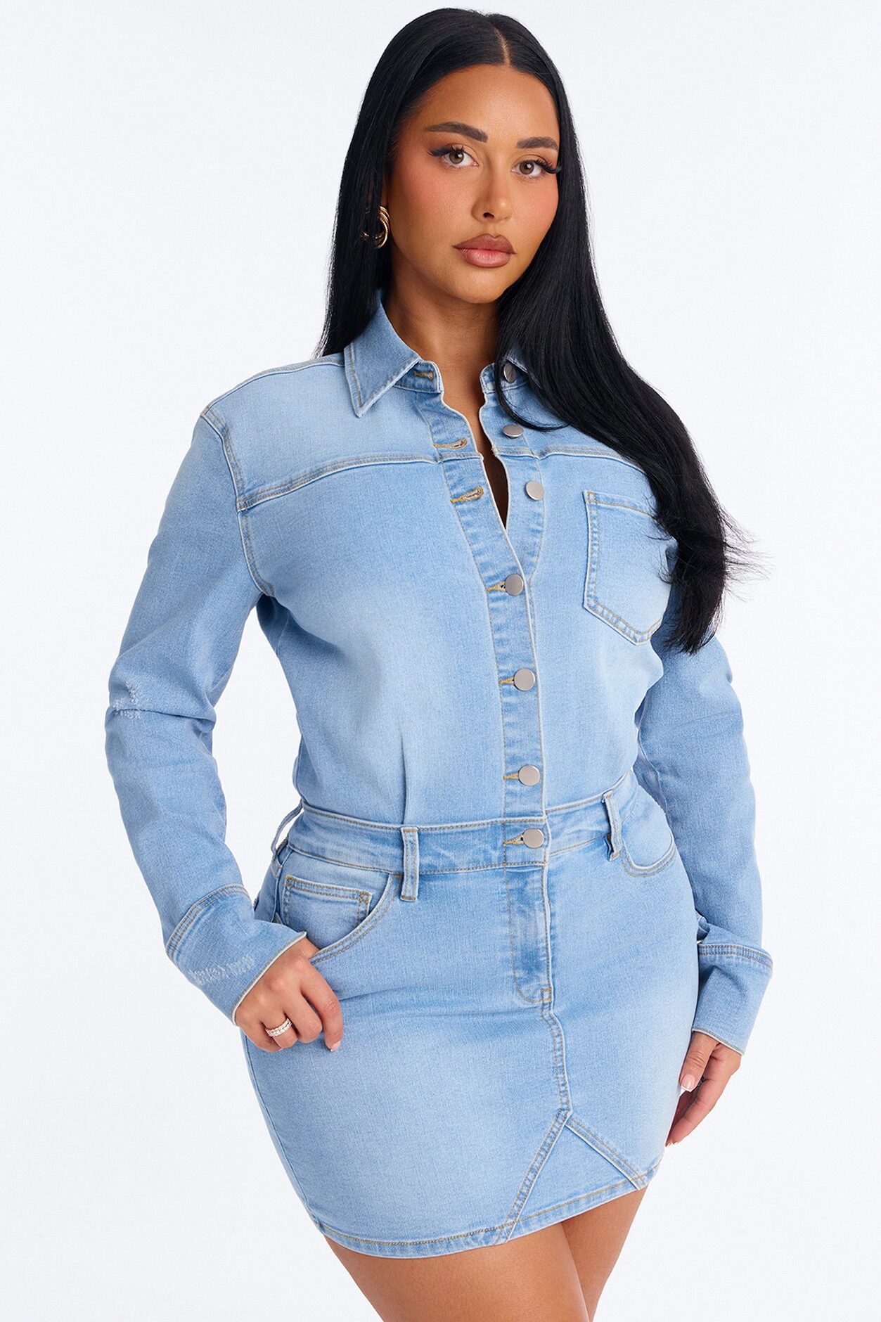 Belleville Denim Mini Dress - Light Wash