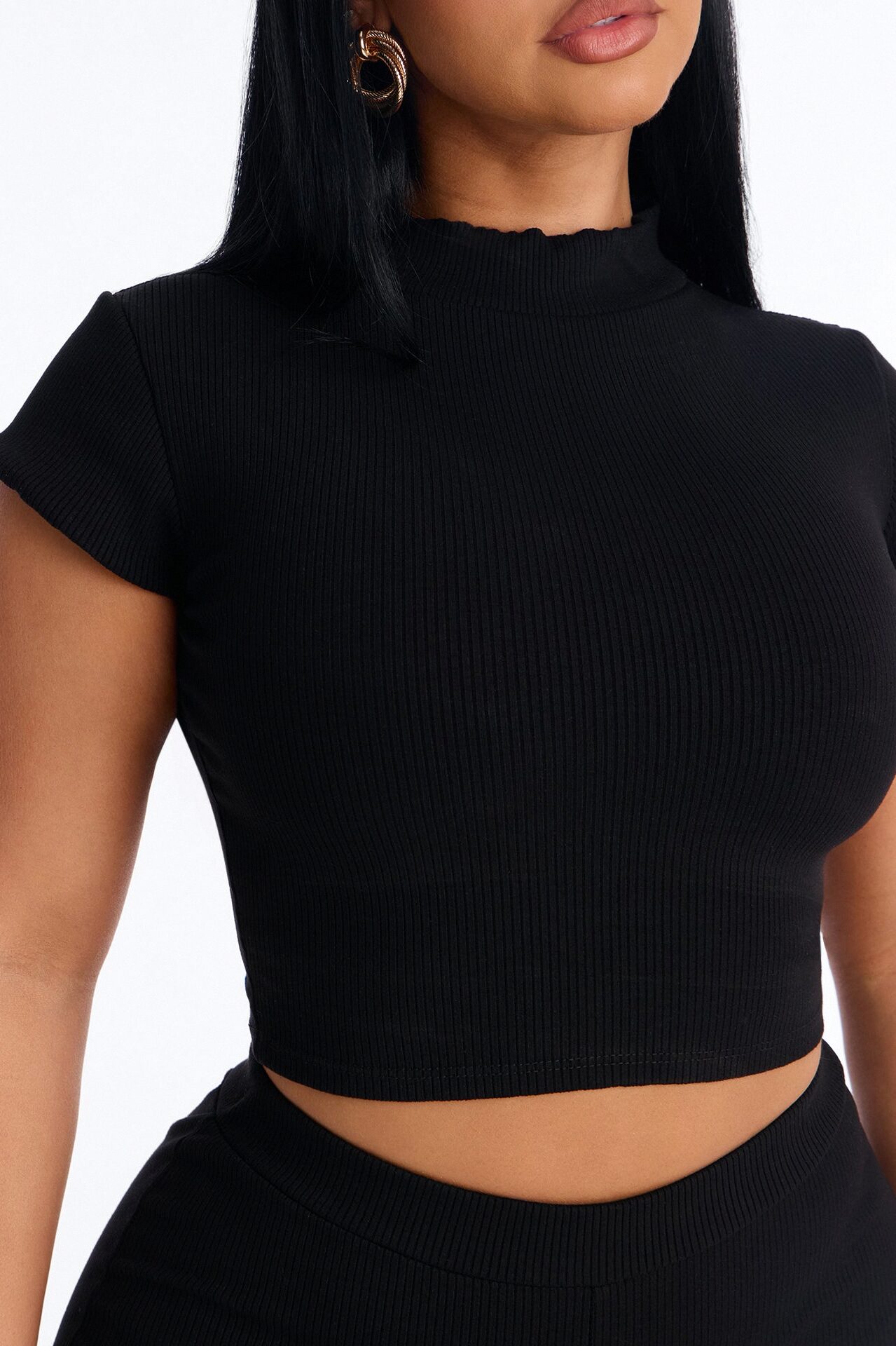 Simply Snatched Mock Neck Legging Set - Black