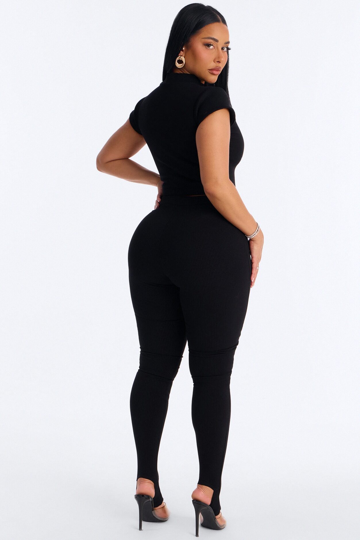 Simply Snatched Mock Neck Legging Set - Black