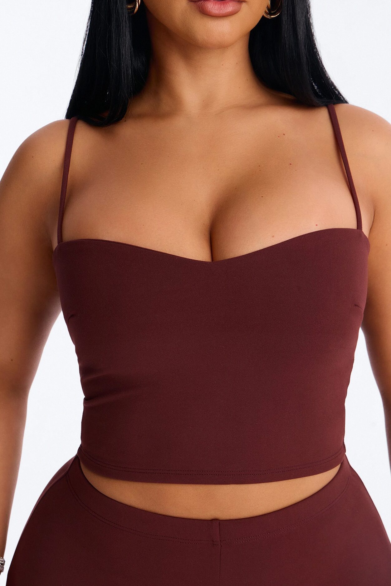Mila Tank Top Capri Set - Brown