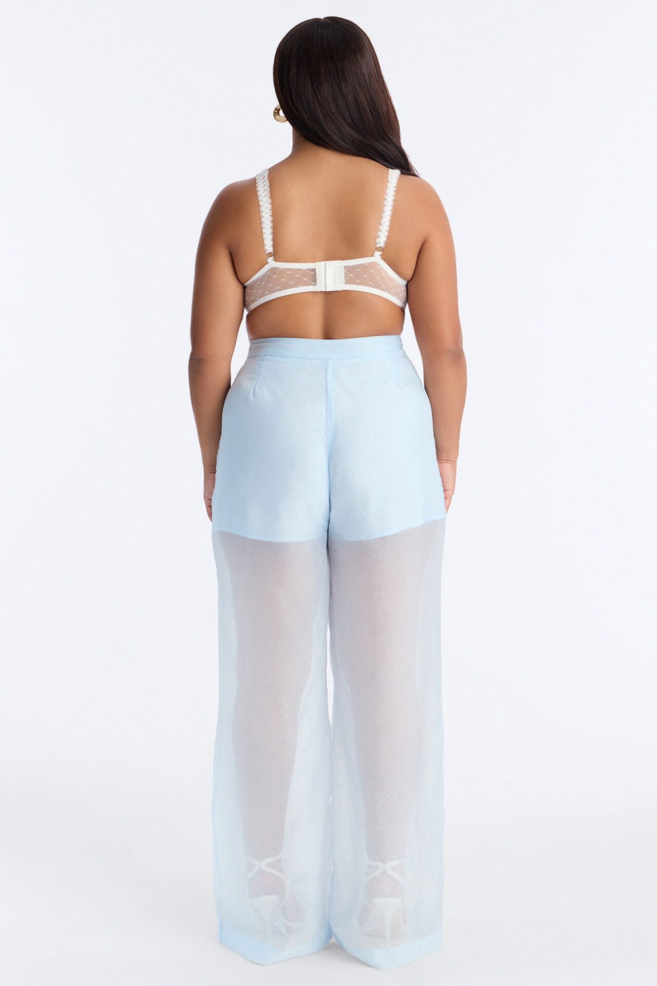Blossom Organza Trousers - Light Blue