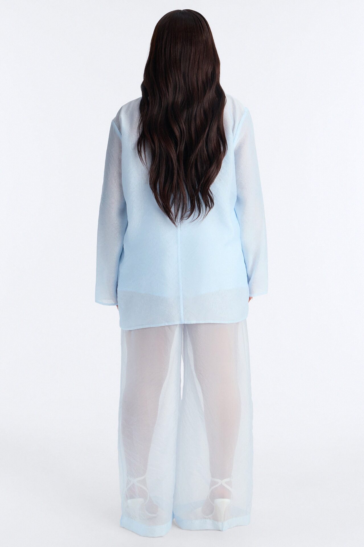 Blossom Organza Blazer - Light Blue
