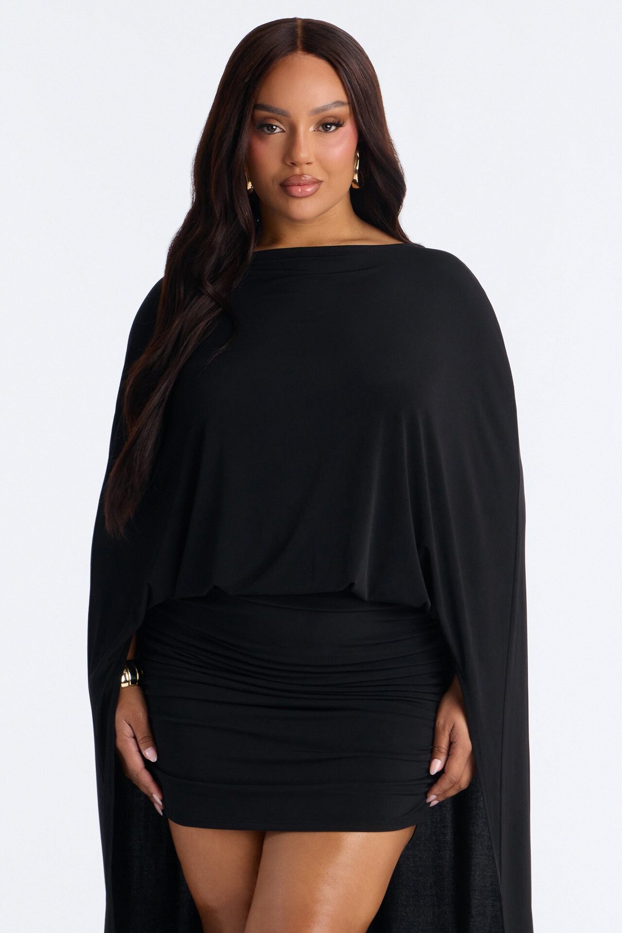 Zadie Babe Cape Mini Dress - Black