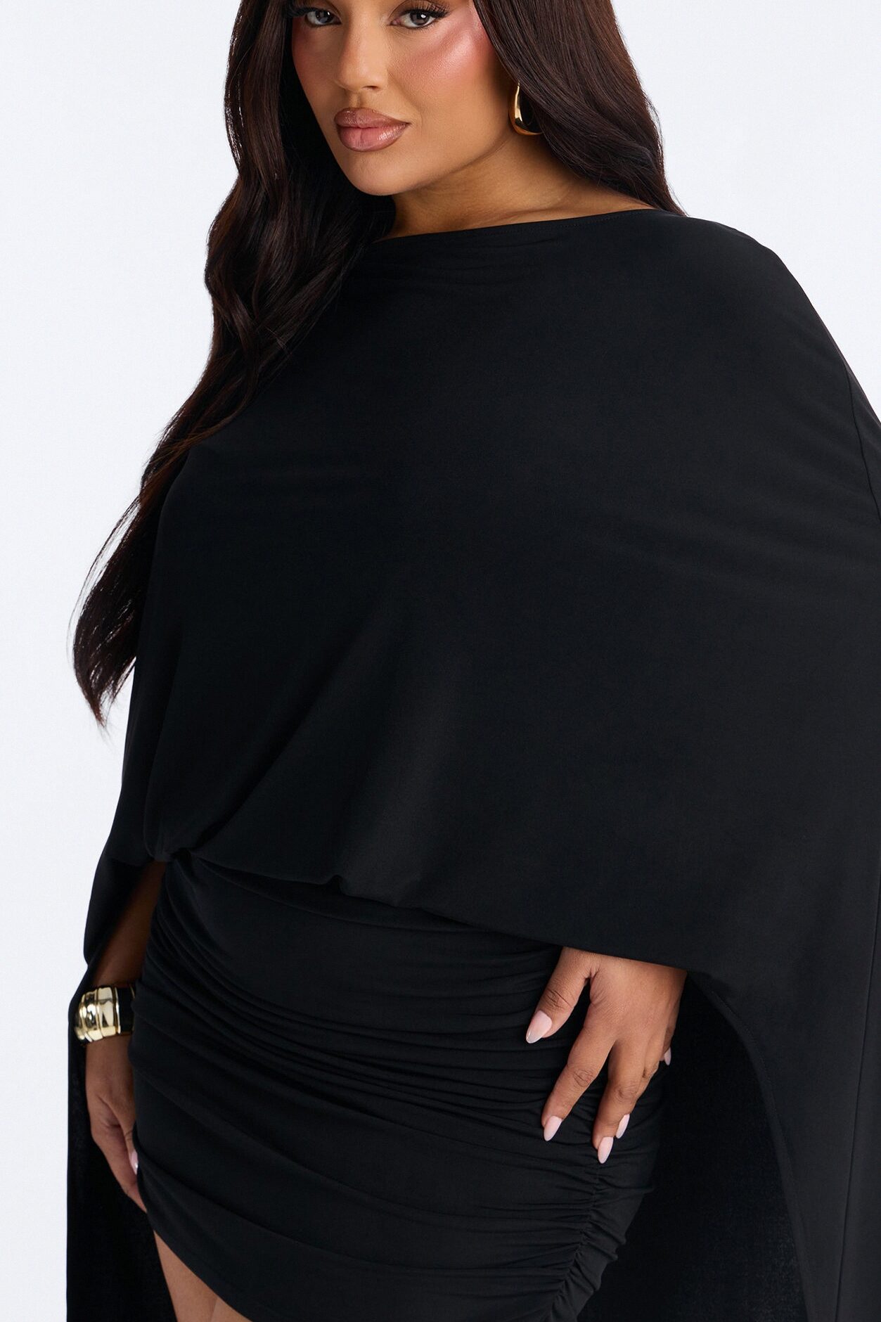 Zadie Babe Cape Mini Dress - Black