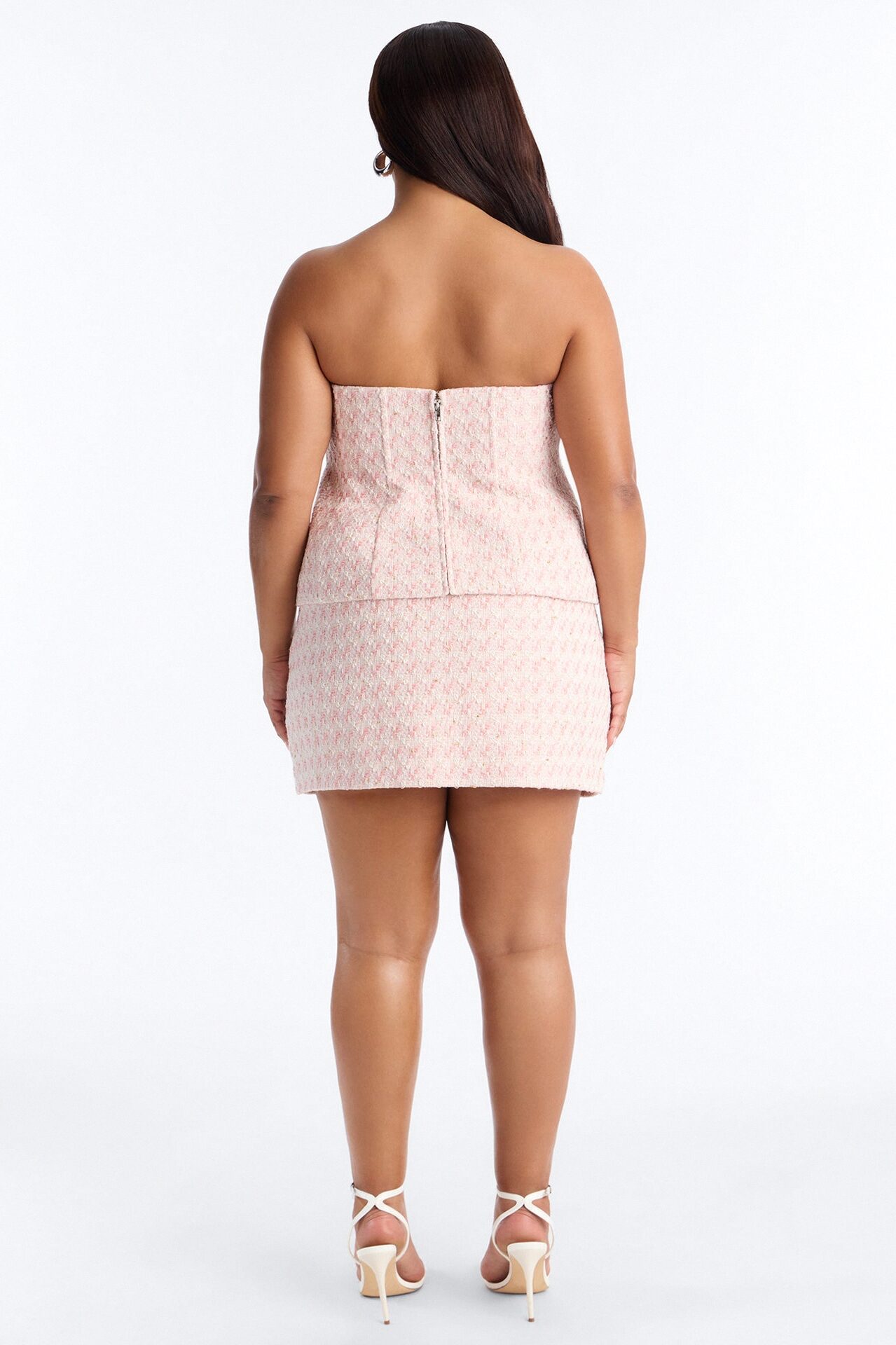 Tweed Romance Corset Top - Pink/combo