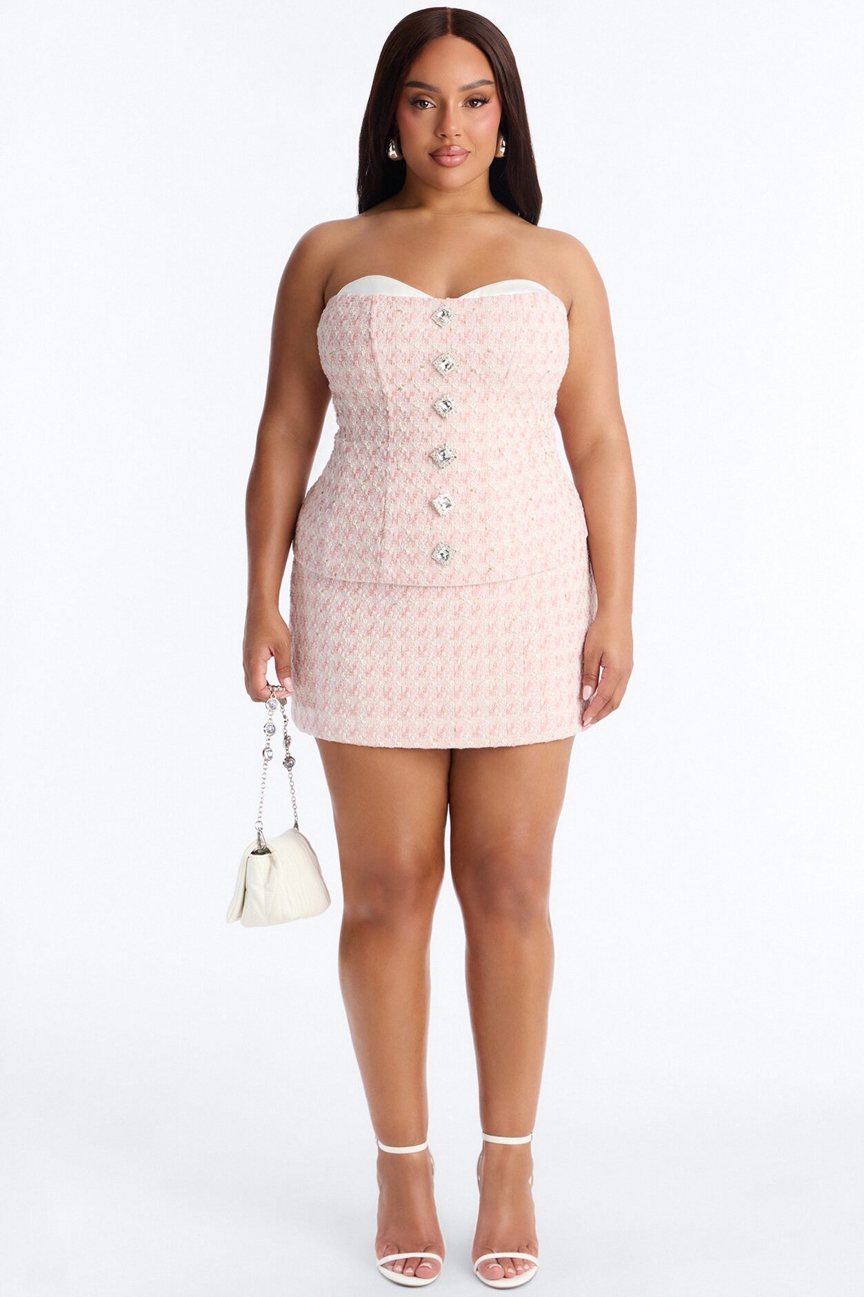 Tweed Romance Mini Skirt - Pink/combo