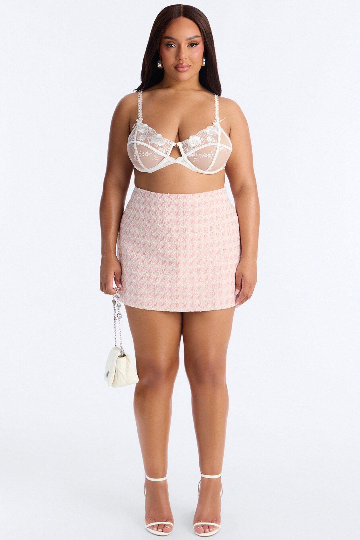 Tweed Romance Mini Skirt - Pink/combo