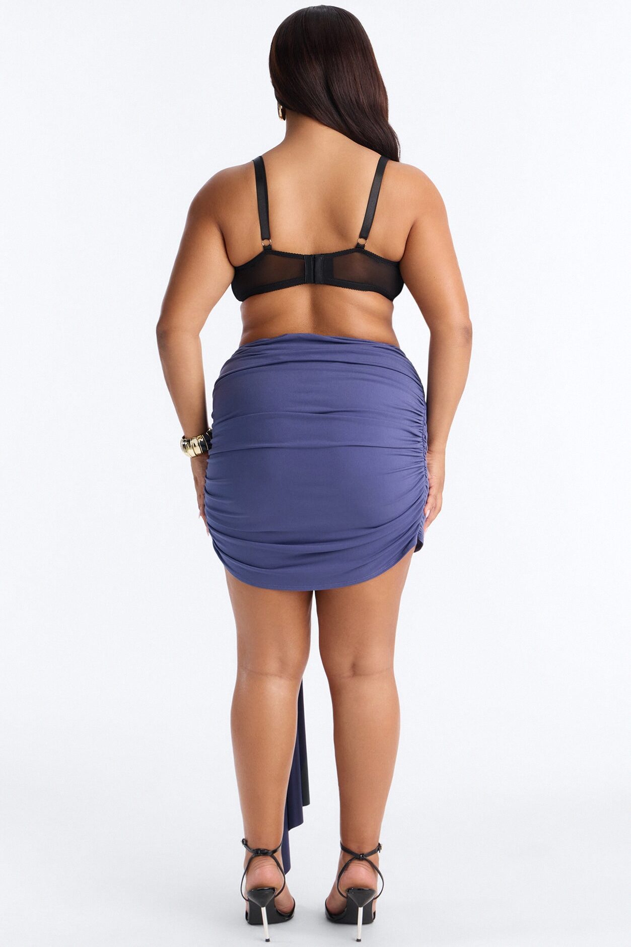 Untamed Draped Mini Skirt - Dusty Blue
