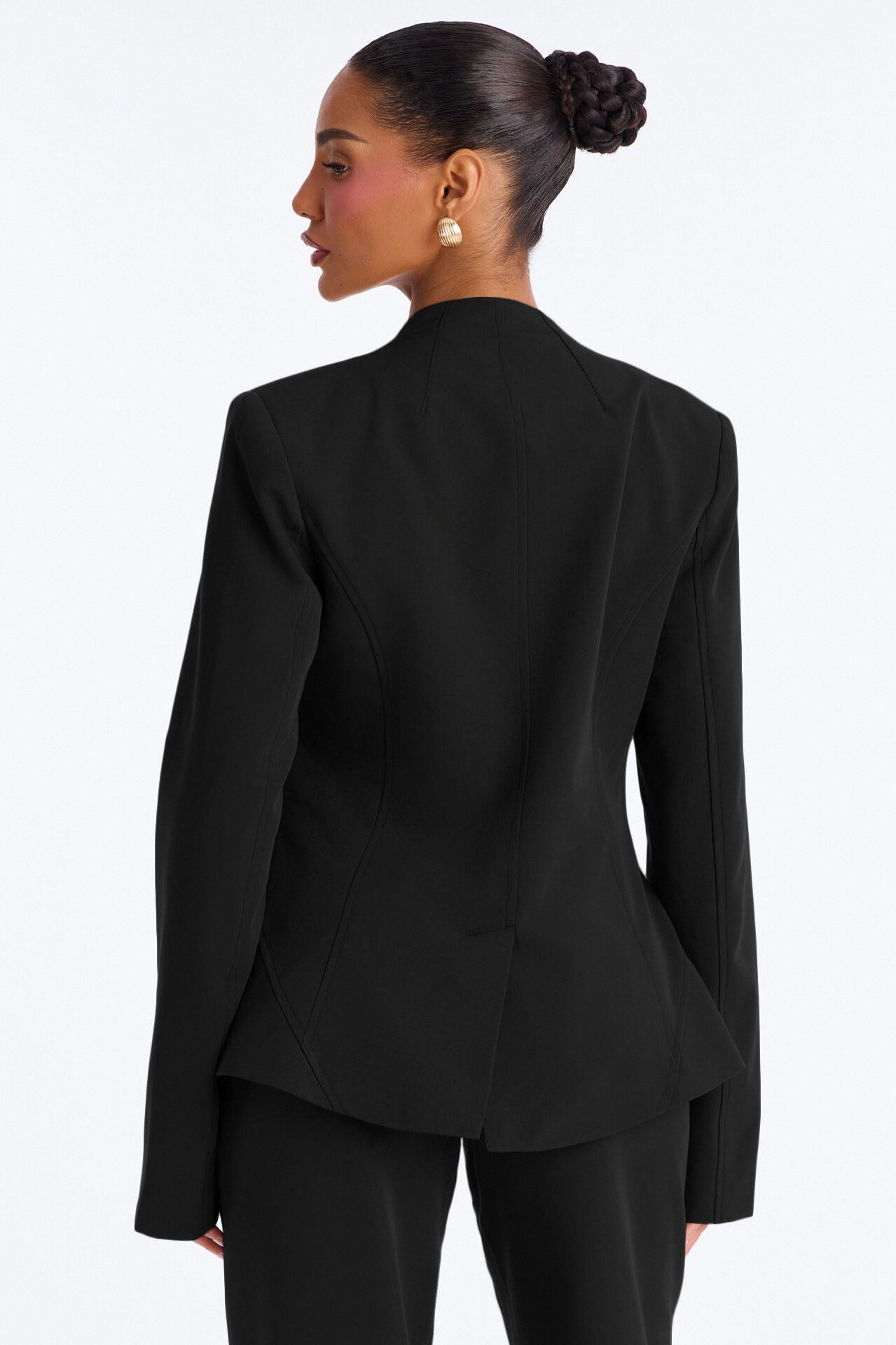 Normani Collarless Blazer - Black