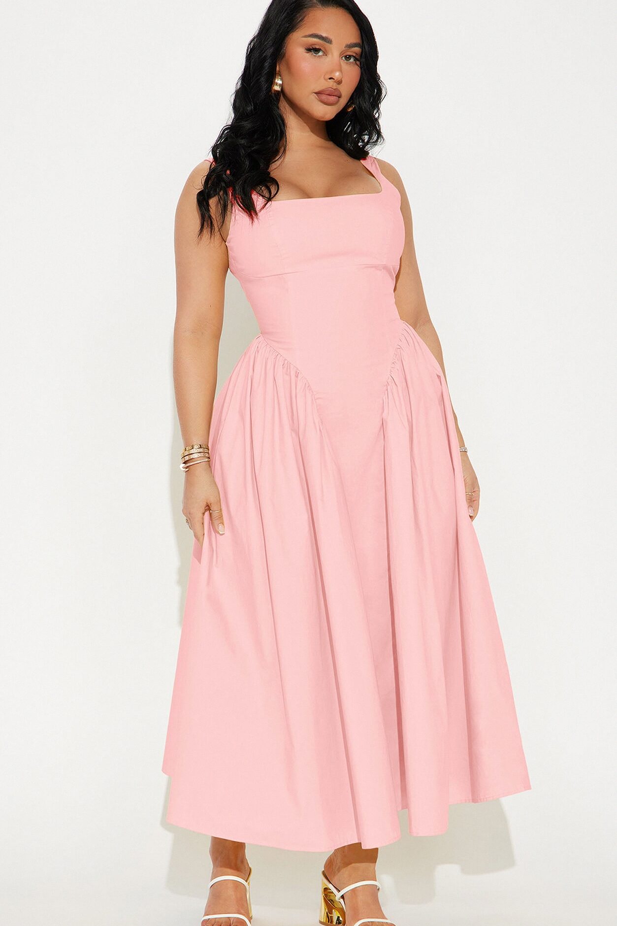 Saint Tropez Poplin Midi Dress - Pink