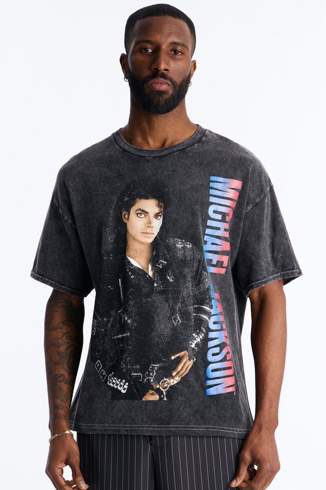 Michael Jackson Bad Tour Short Sleeve Tee - Black Wash
