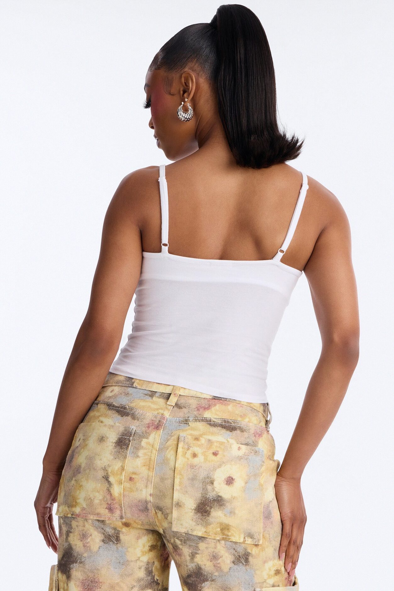 Mia Padded Sweetheart Neck Cami - White