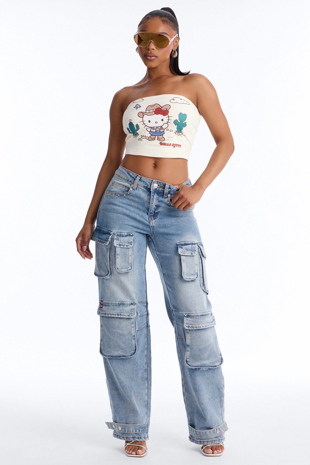 Hello Kitty Western Tube Top - Cream