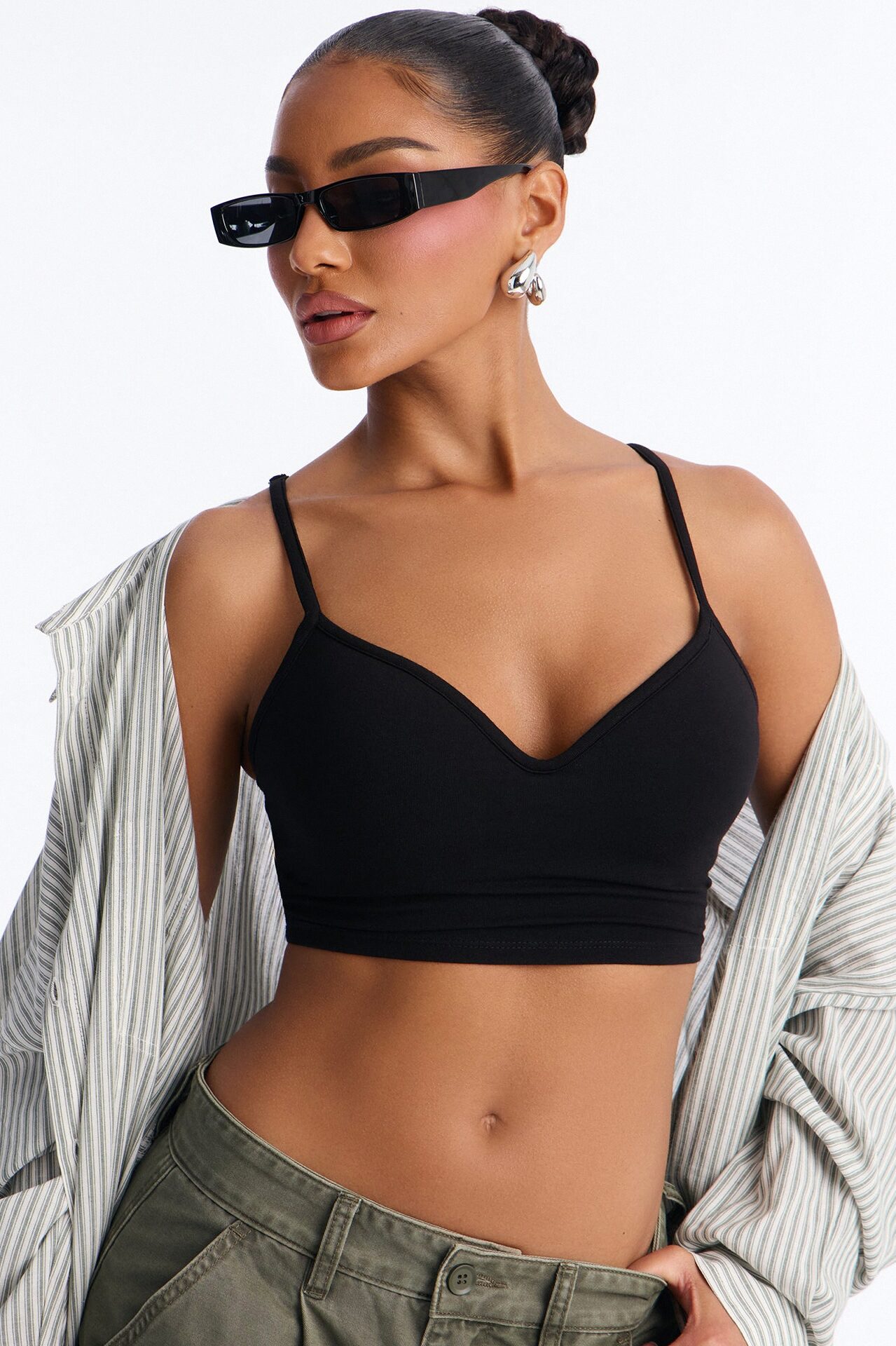 Maya Sweetheart Neck Padded Cami - Black