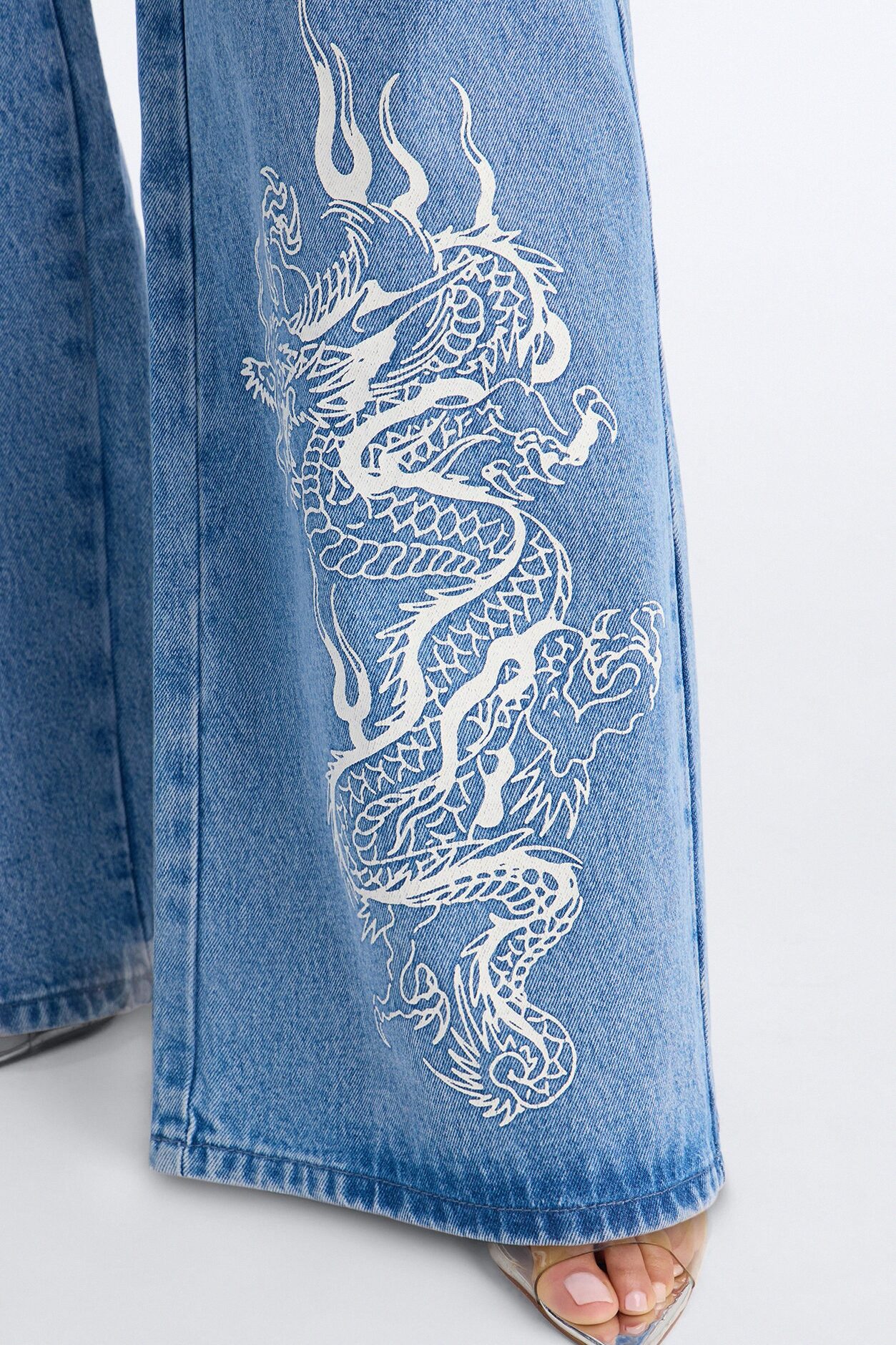 Ed Hardy Phoenix Wide Leg Jeans - Medium Wash