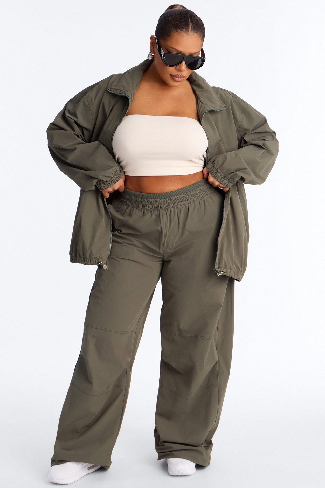 Keep It Moving Windbreaker Lounge Pant - Olive
