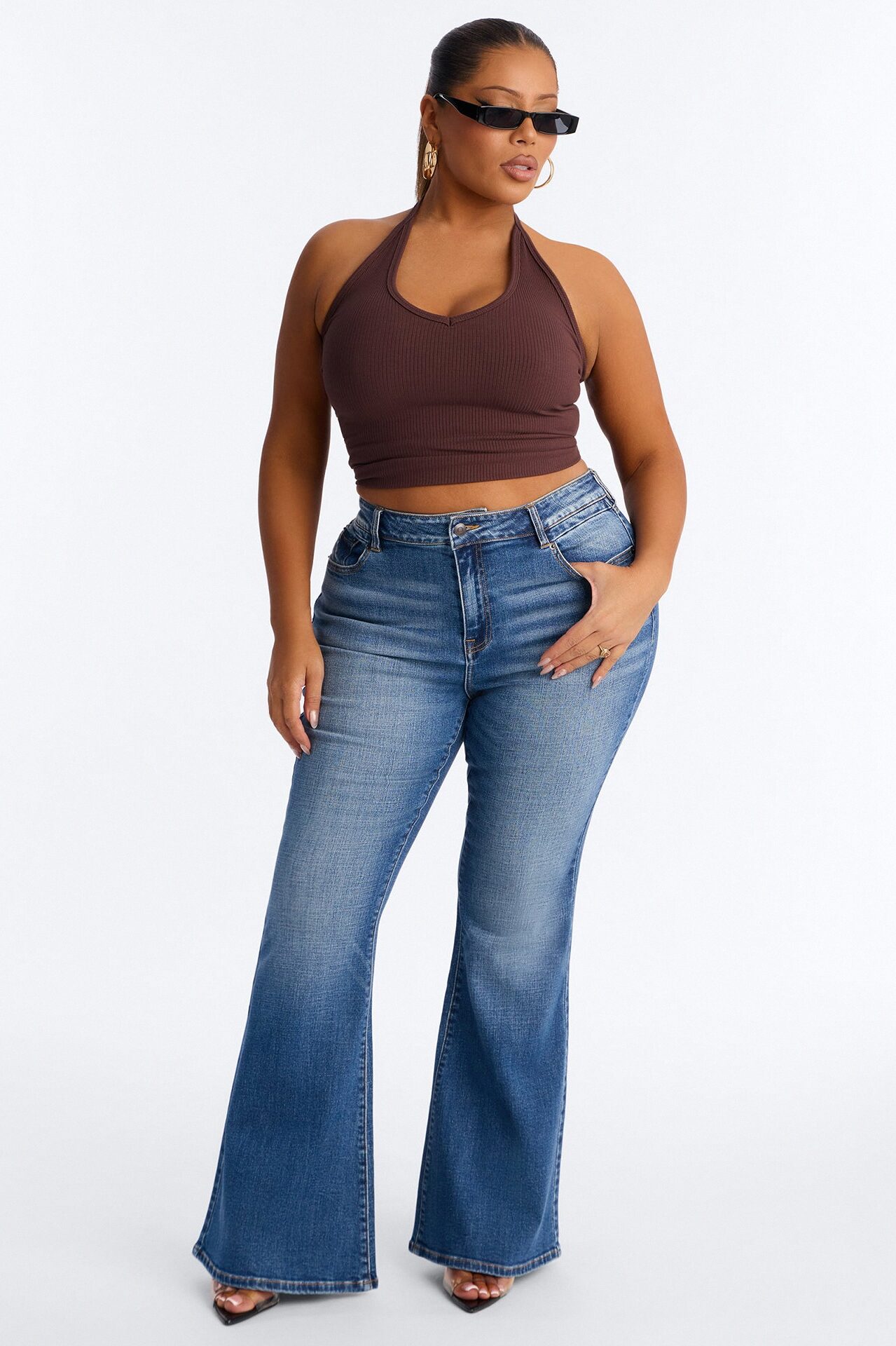 Penelope Premium Stretch Flare Jeans - Medium Wash