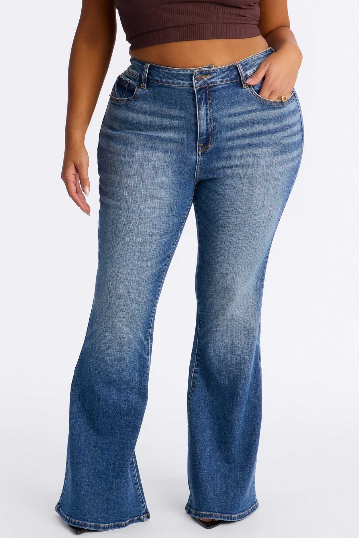 Penelope Premium Stretch Flare Jeans - Medium Wash