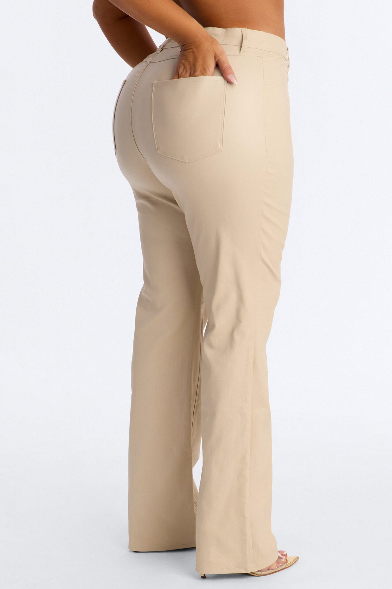 Sammie High Rise Straight Leg Pant - Stone