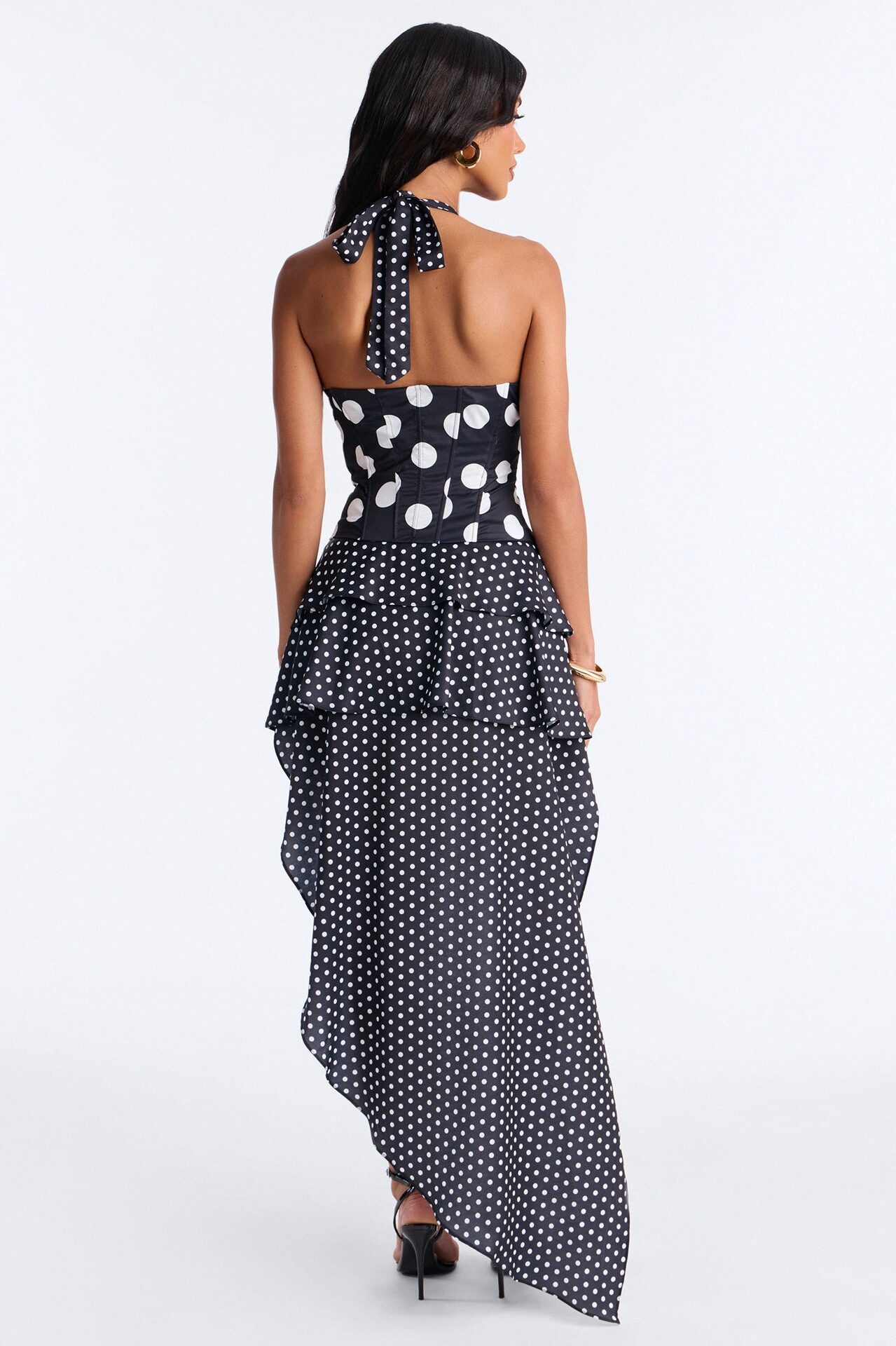 Penny Polka Dot Hi-Low Top - Black/White
