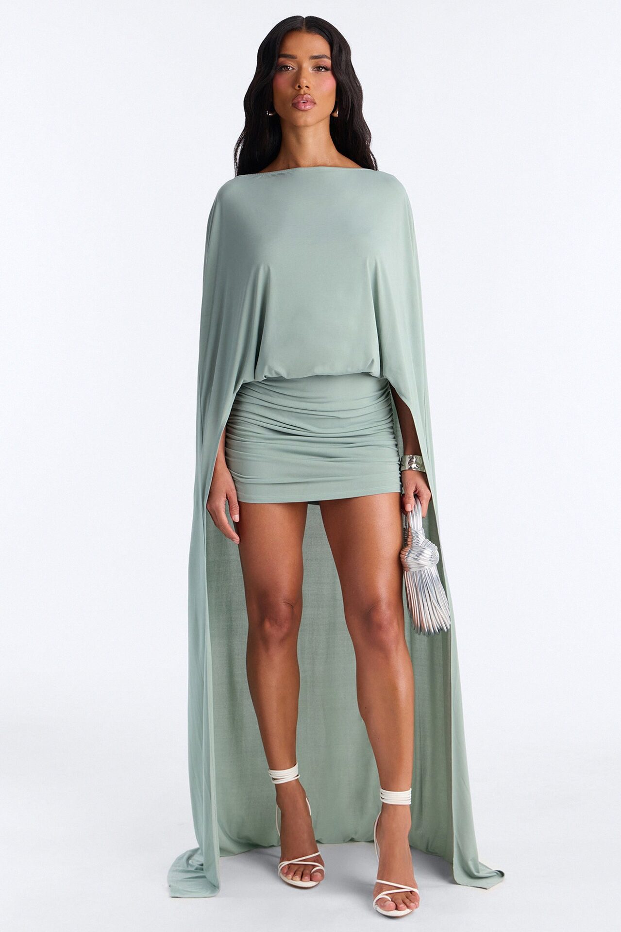 Zadie Babe Cape Mini Dress - Sage