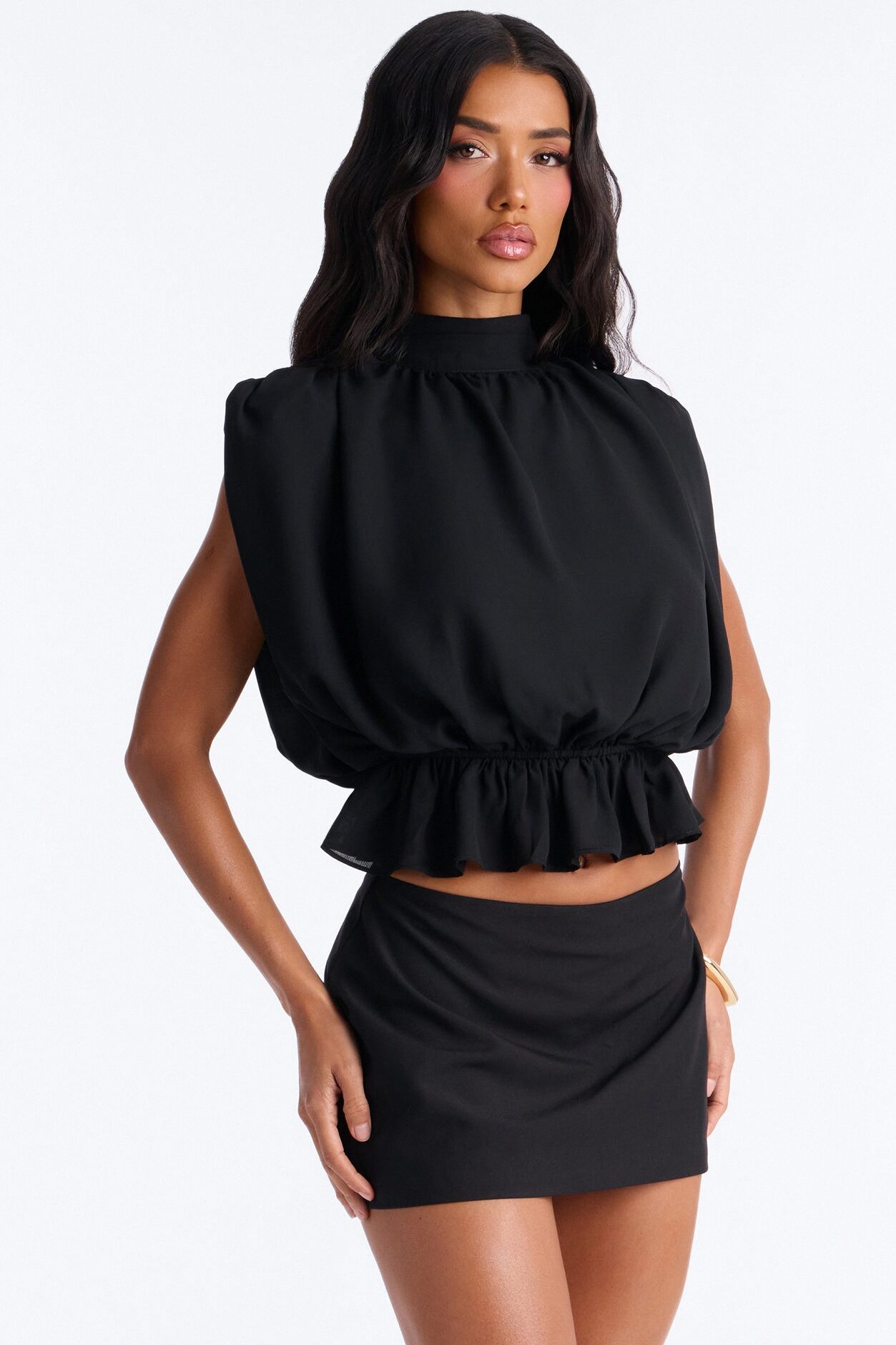 Muse Mode Chiffon Top - Black