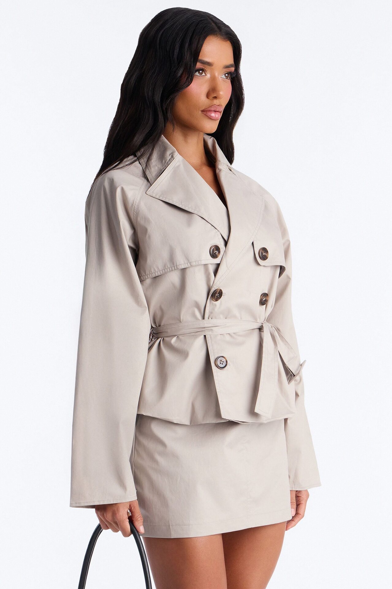 Fall For Me Cropped Trench Jacket - Taupe