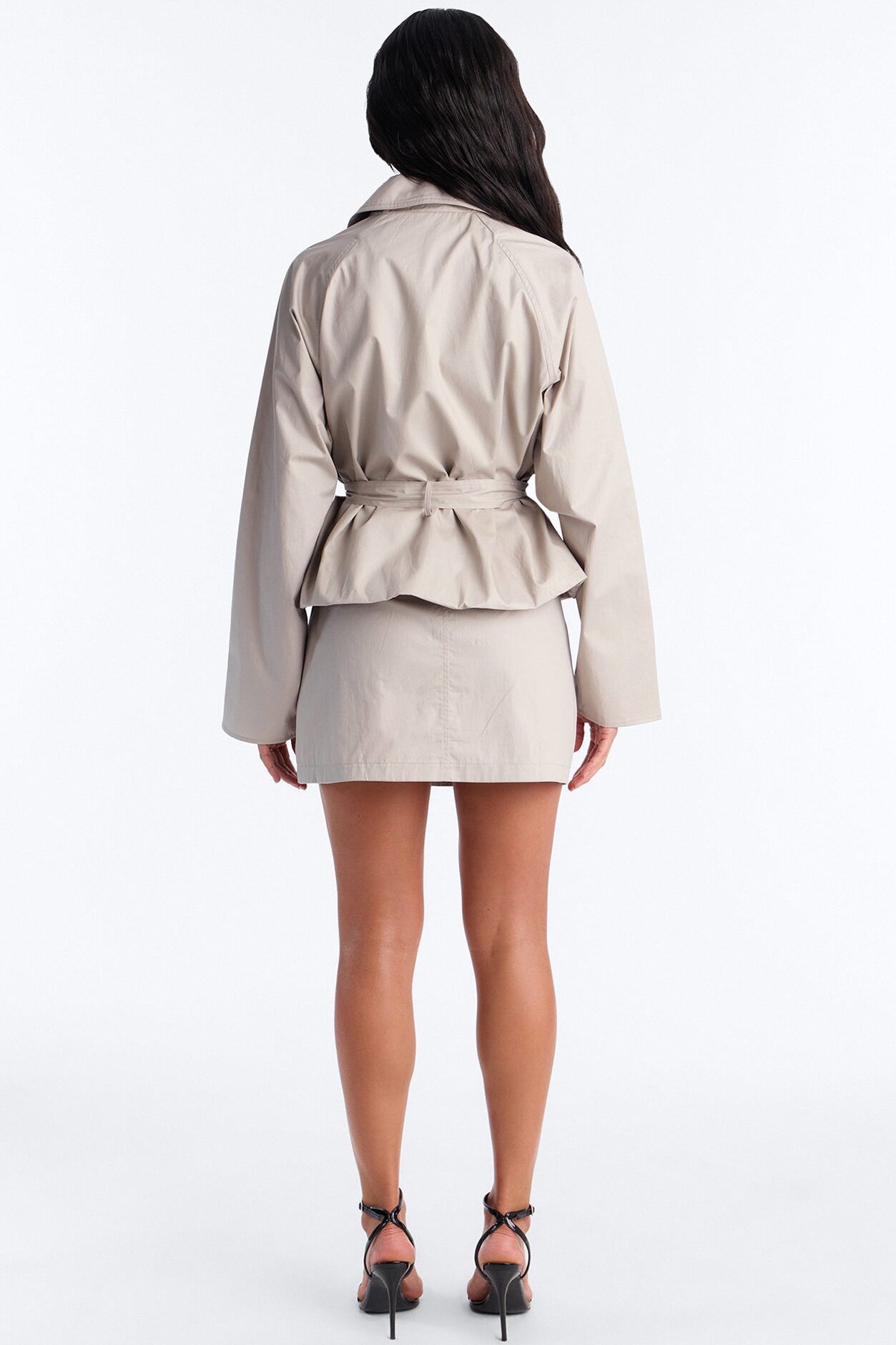 Fall For Me Cropped Trench Jacket - Taupe