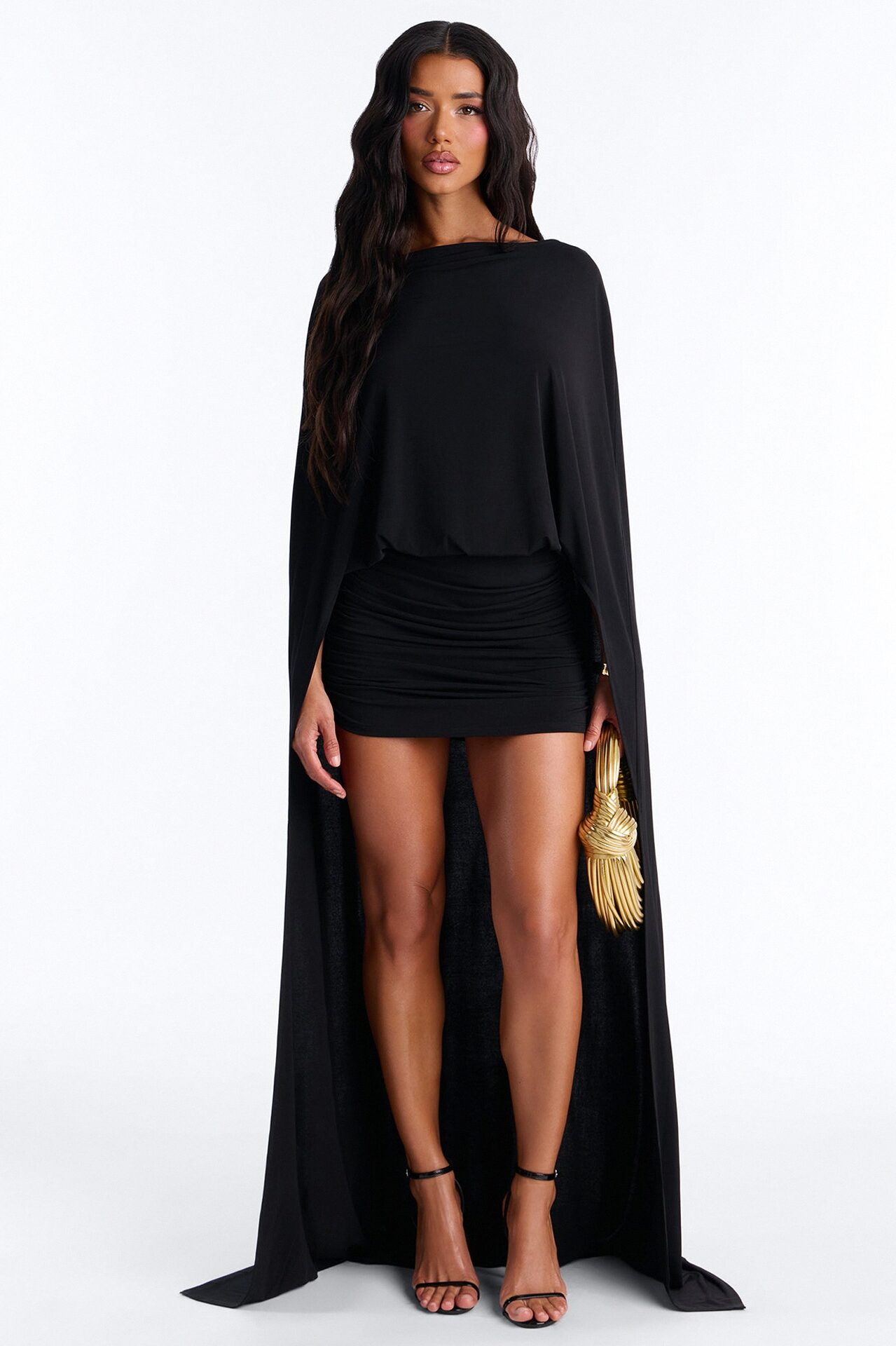 Zadie Babe Cape Mini Dress - Black