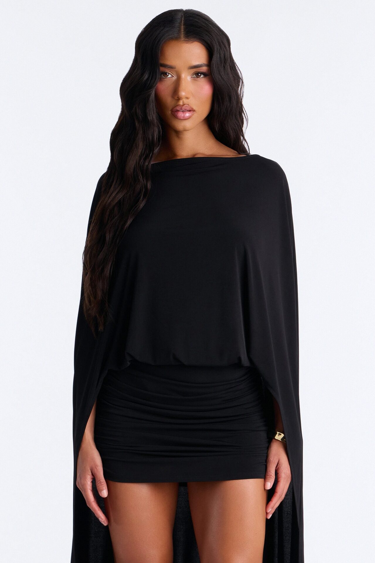Zadie Babe Cape Mini Dress - Black