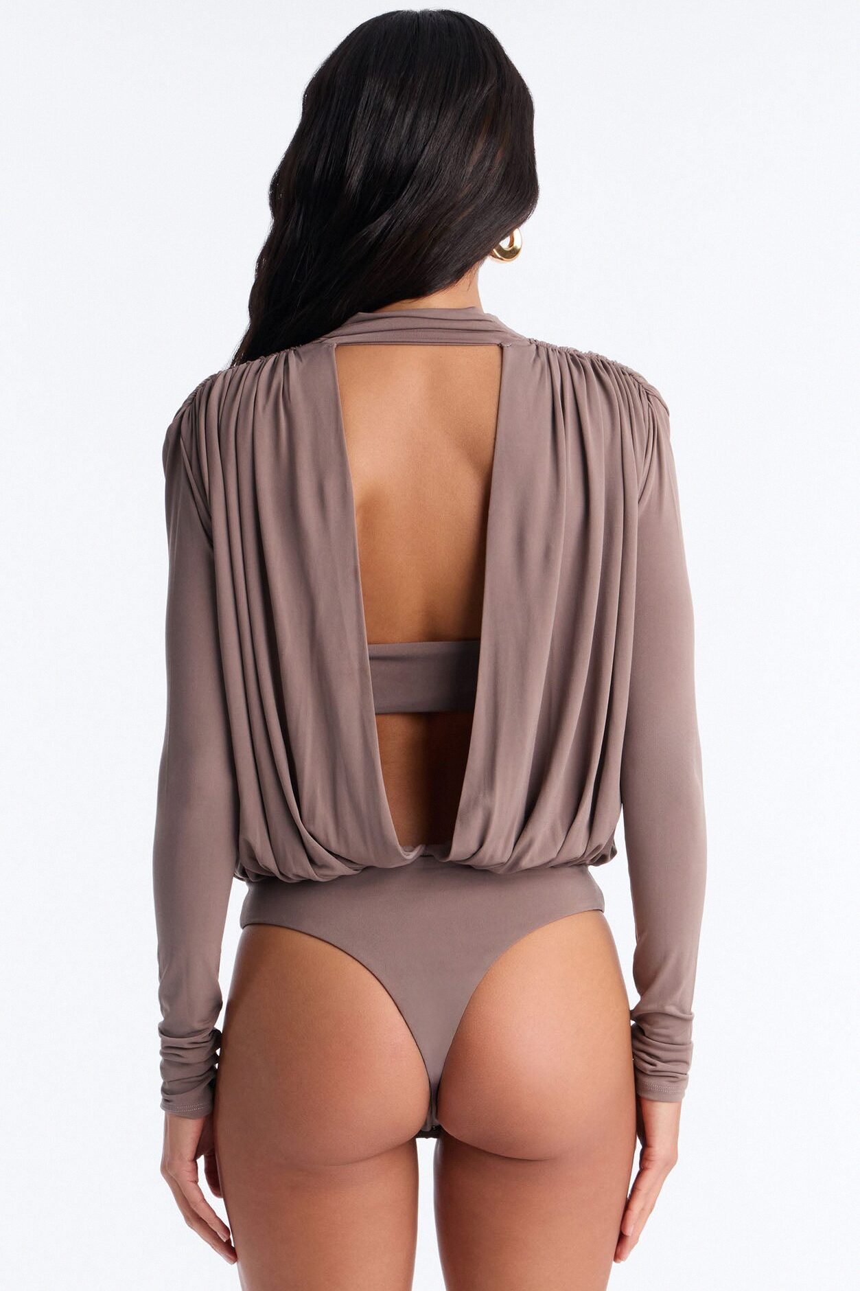 Sexy Baby Long Sleeve Jersey Bodysuit - Taupe