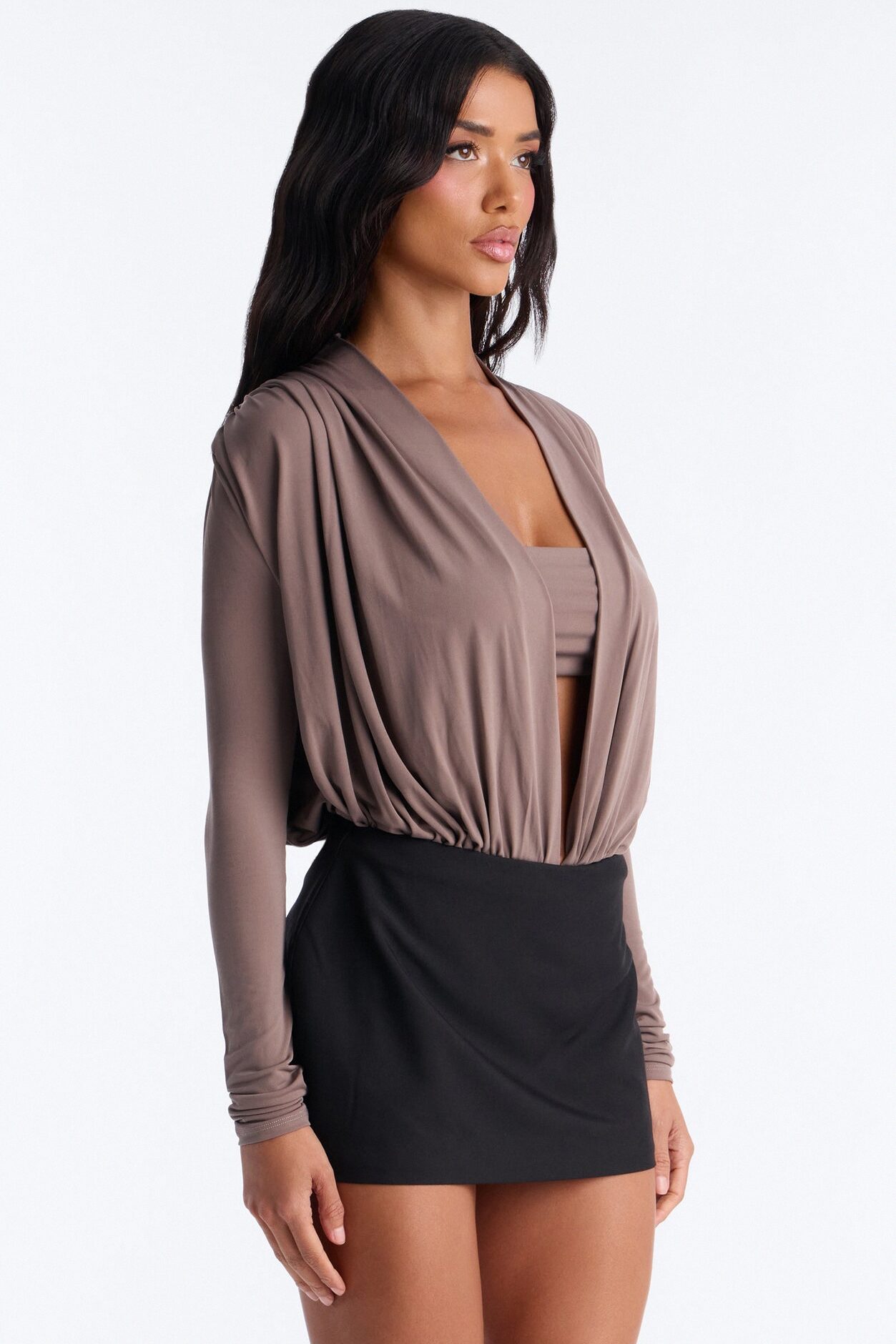 Sexy Baby Long Sleeve Jersey Bodysuit - Taupe