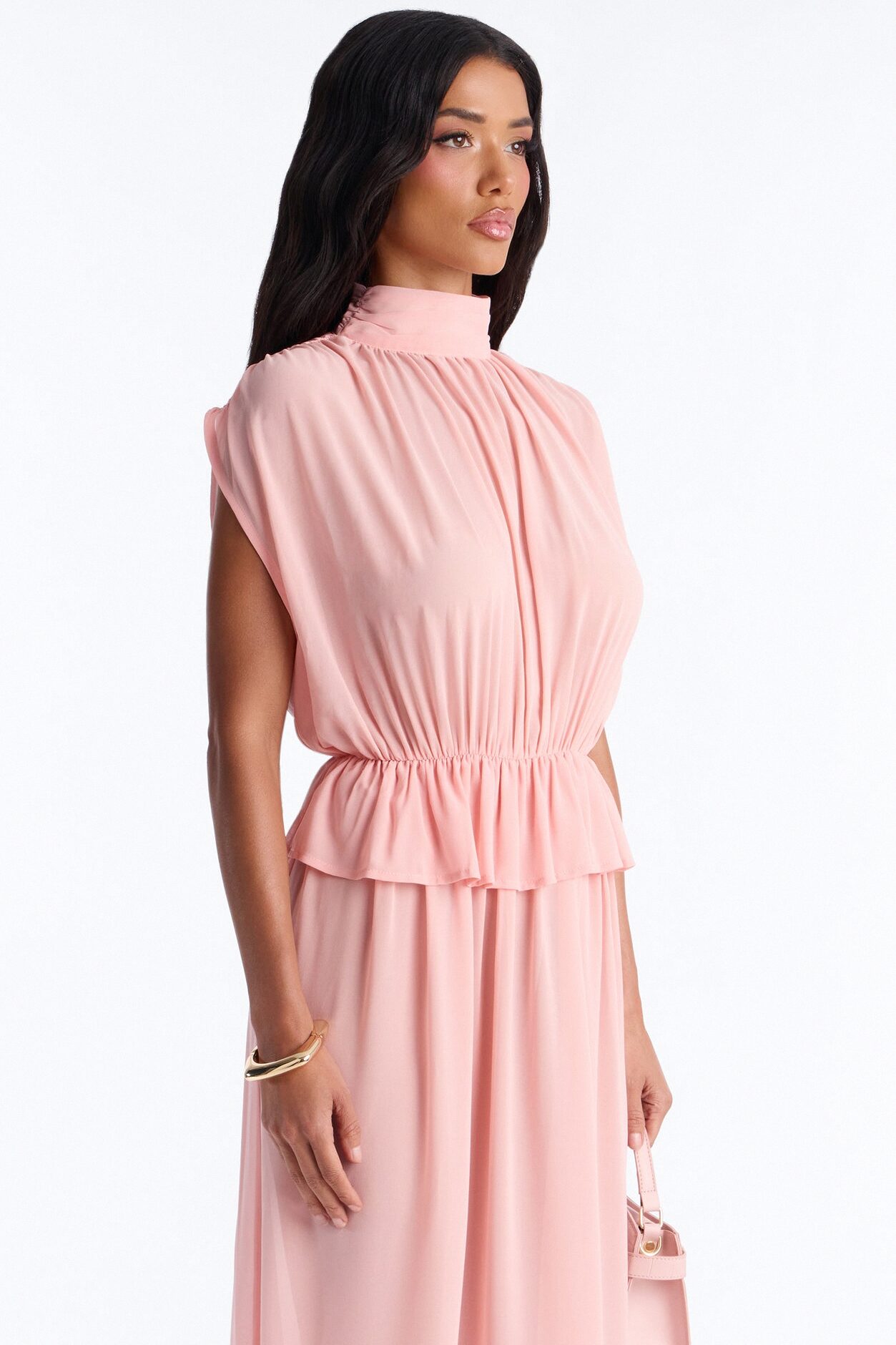 Gentle Grace Chiffon Maxi Dress - Pink