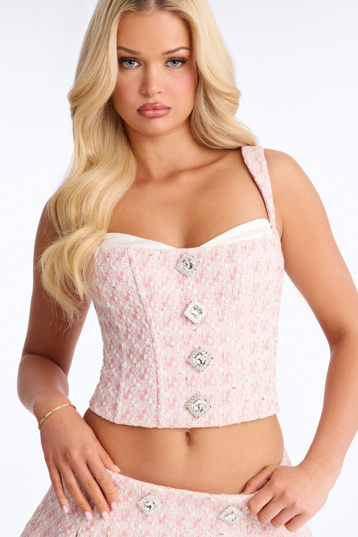Tweed Romance Skort Set - Pink/combo