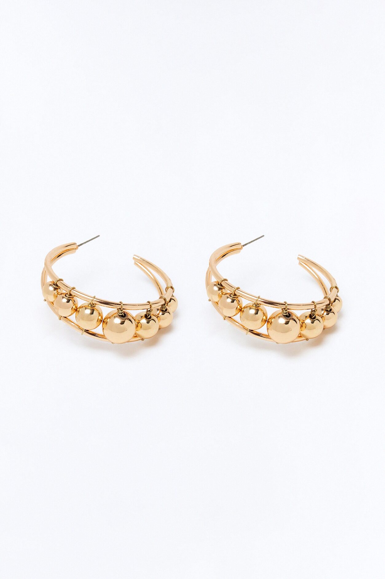 Keep It Beaded Hoop Earrings - Gold