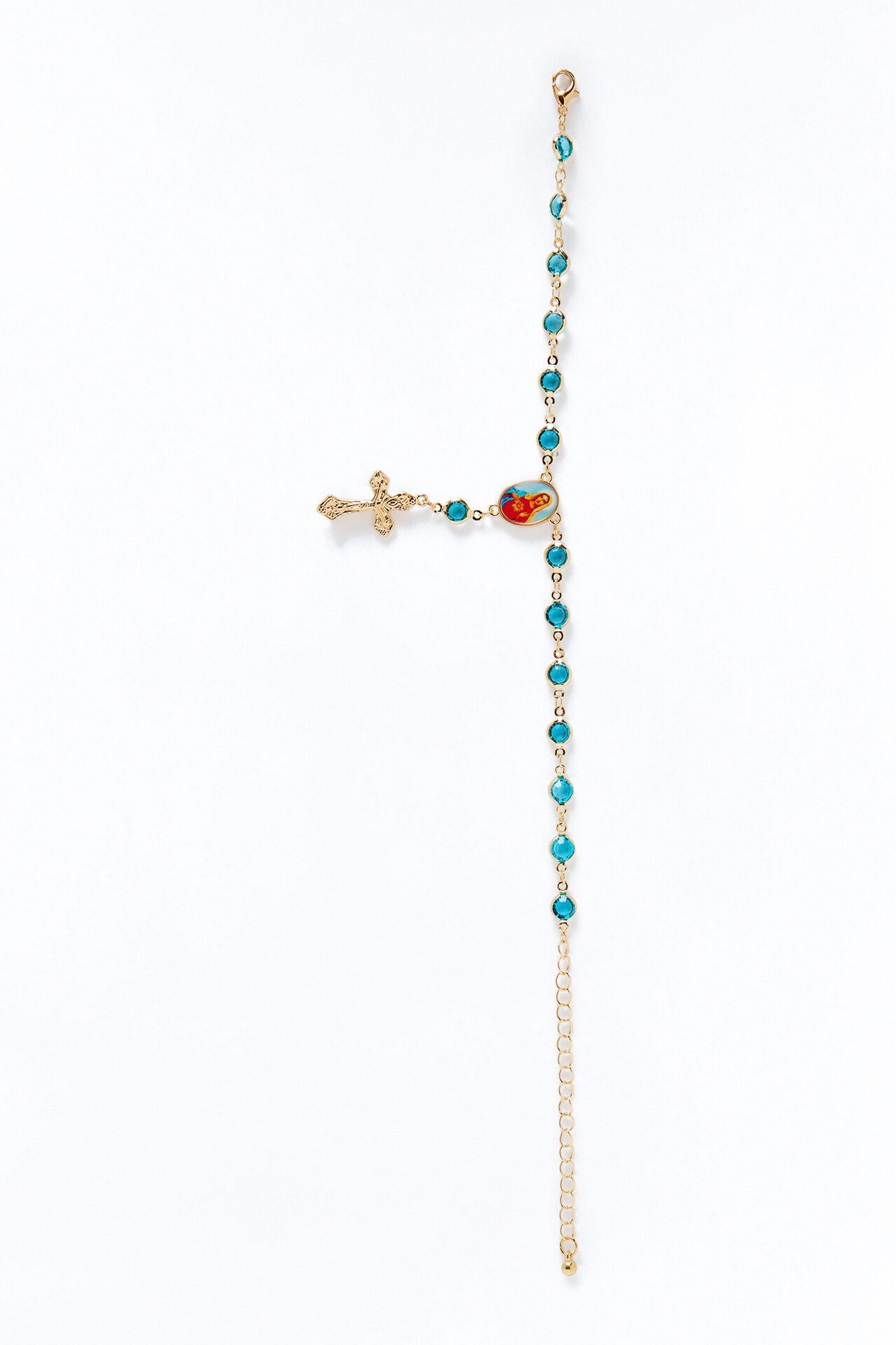 Cross My Soles Anklet - Gold/Blue