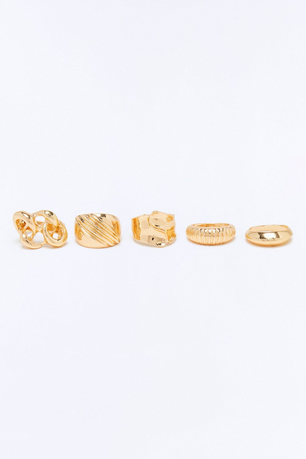 Avoid It Hardware 5 Piece Ring Set - Gold
