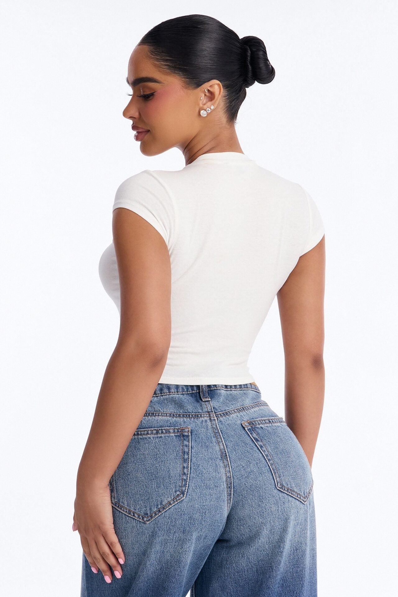 Lucky Girl Baby Tee - White