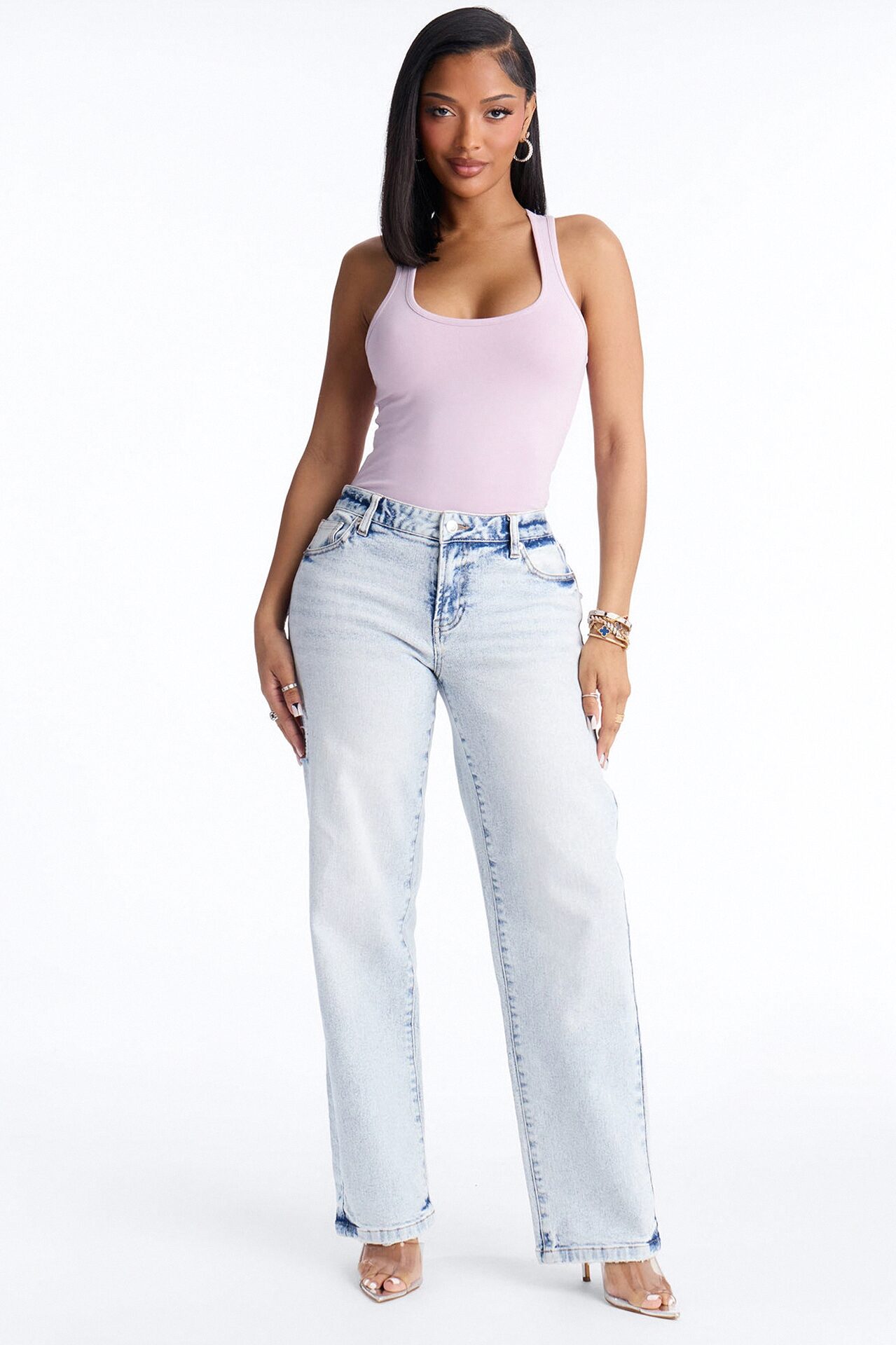 Divine Basic Tank Bodysuit - Lilac