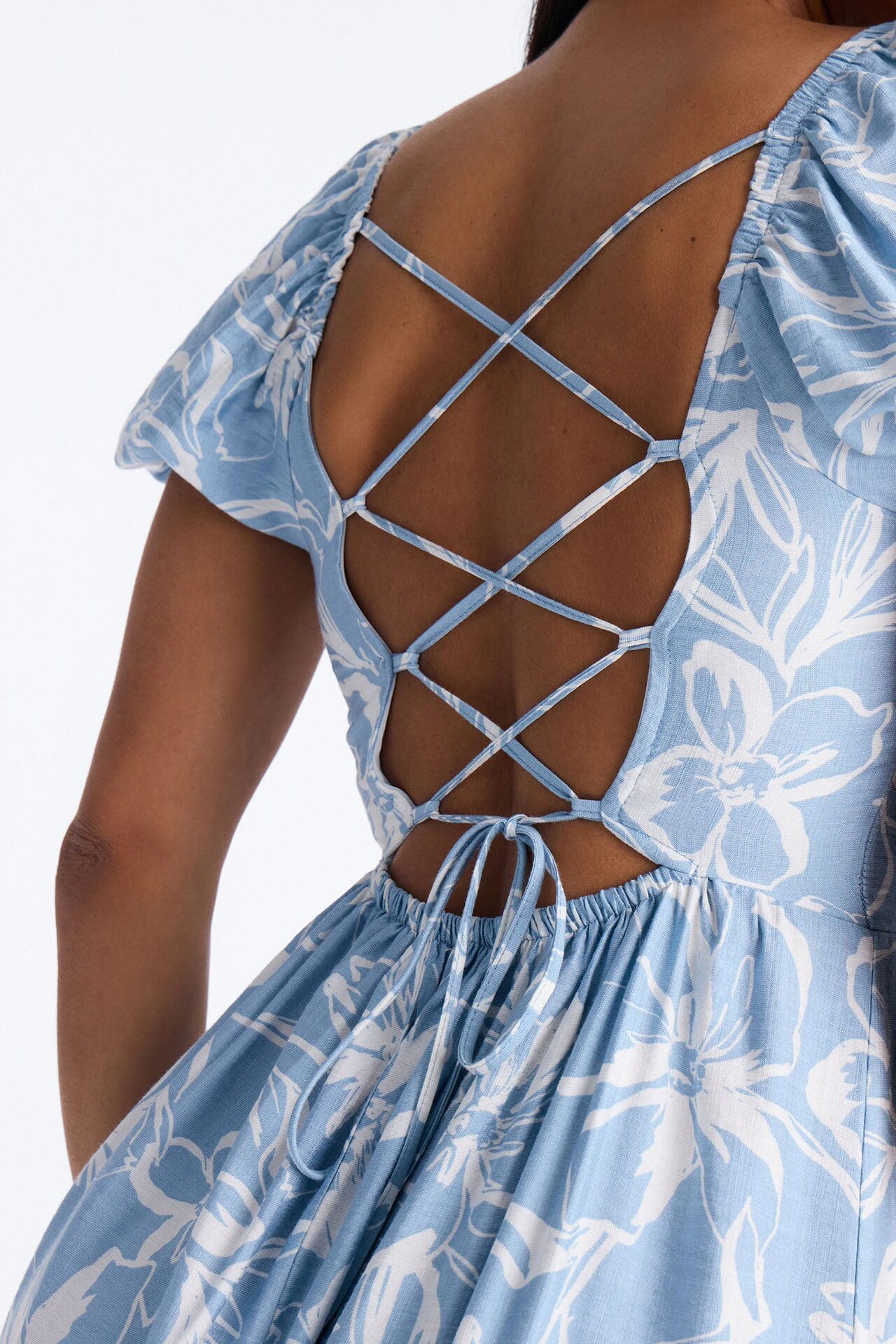 Frankie Floral Midi Dress - Blue/combo