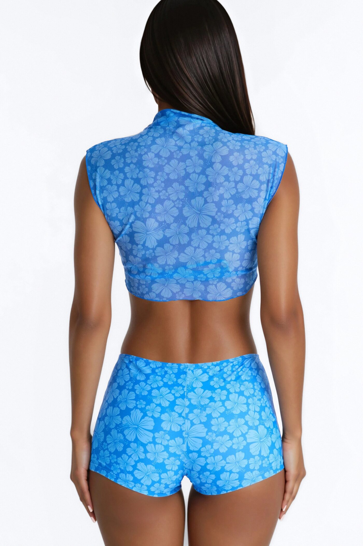 Kristy Floral 3 Piece Bikini Set - Blue/combo