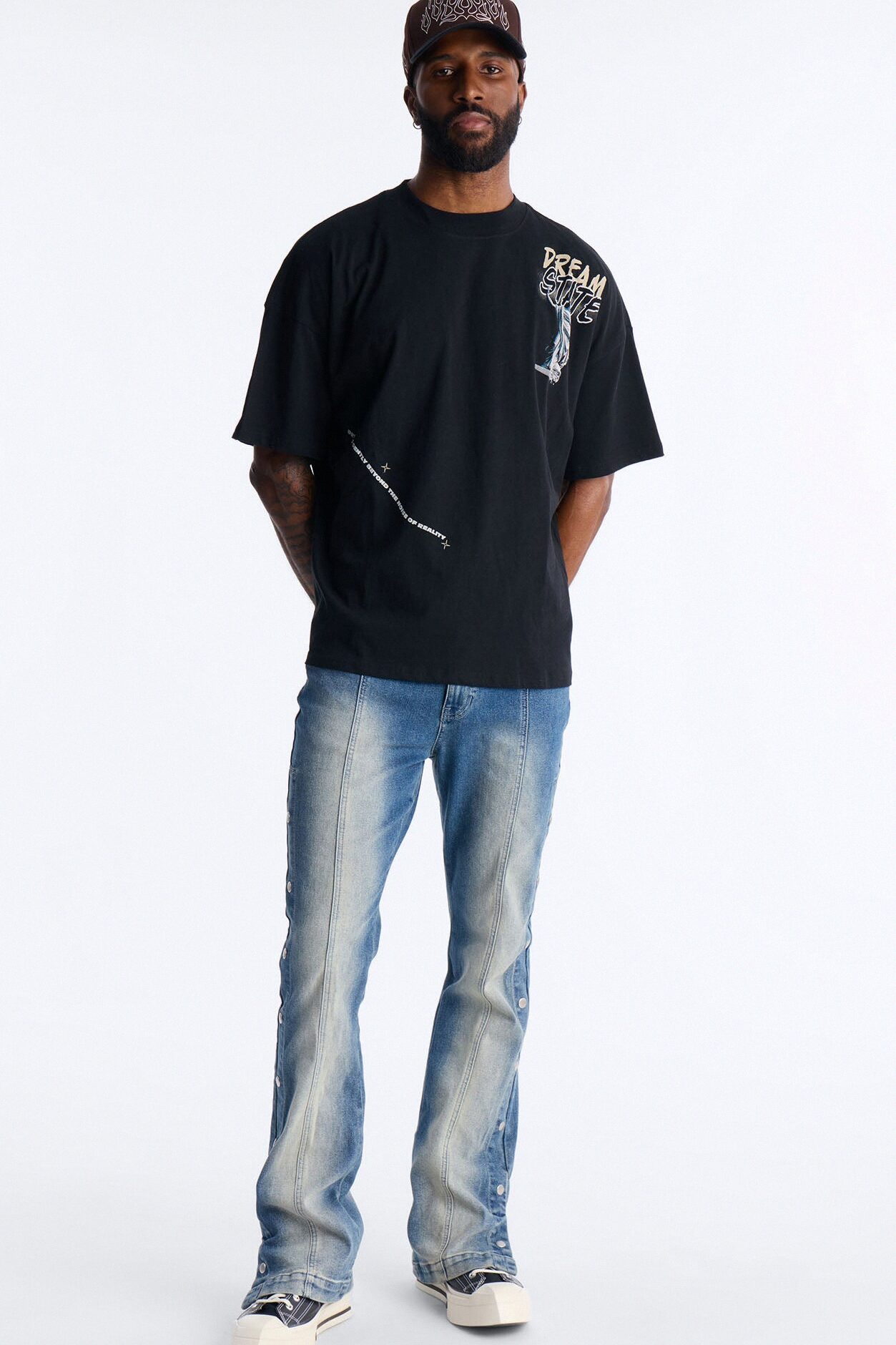 Dream State Boxy Short Sleeve Tee - Black