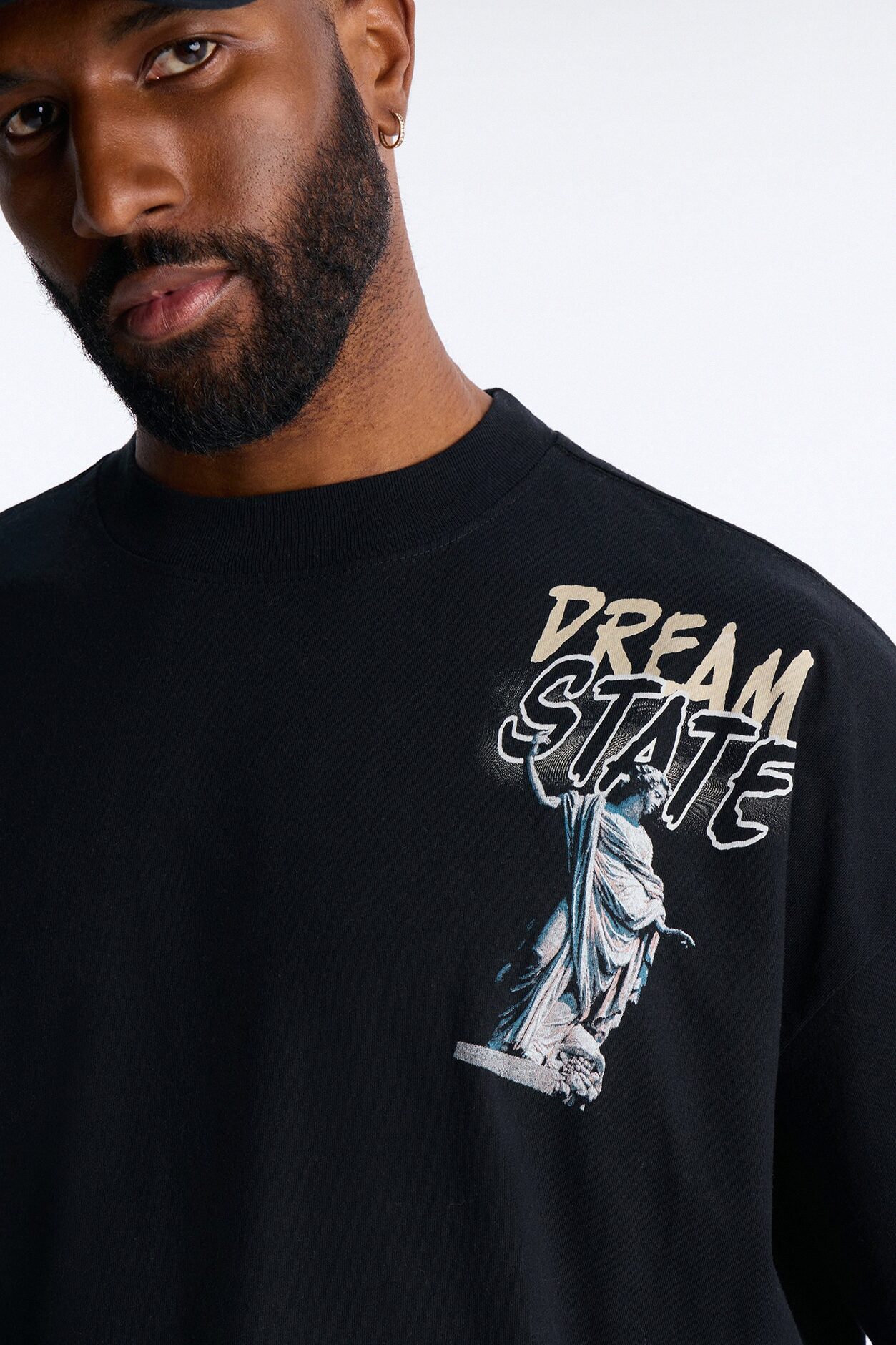 Dream State Boxy Short Sleeve Tee - Black