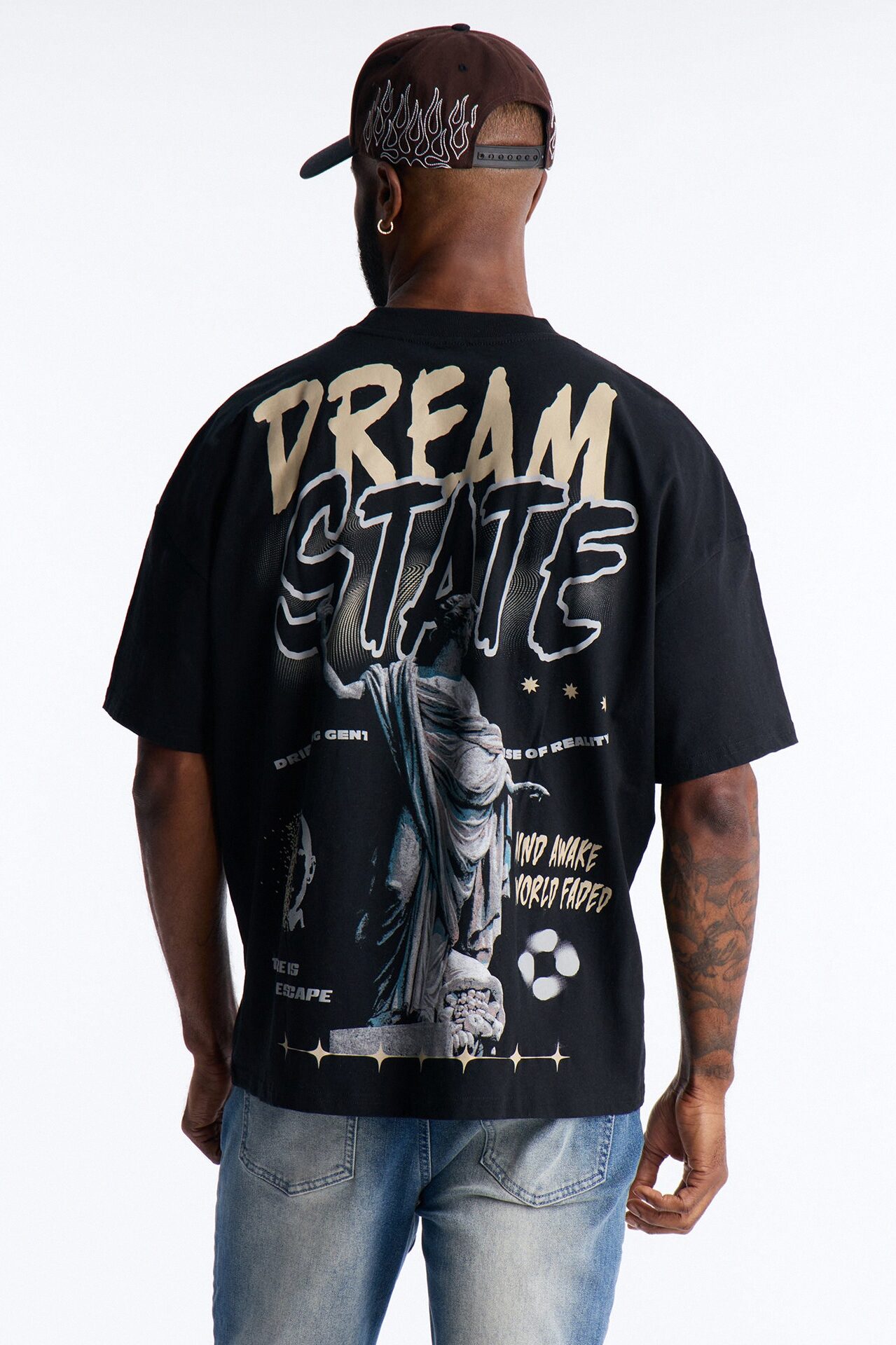 Dream State Boxy Short Sleeve Tee - Black