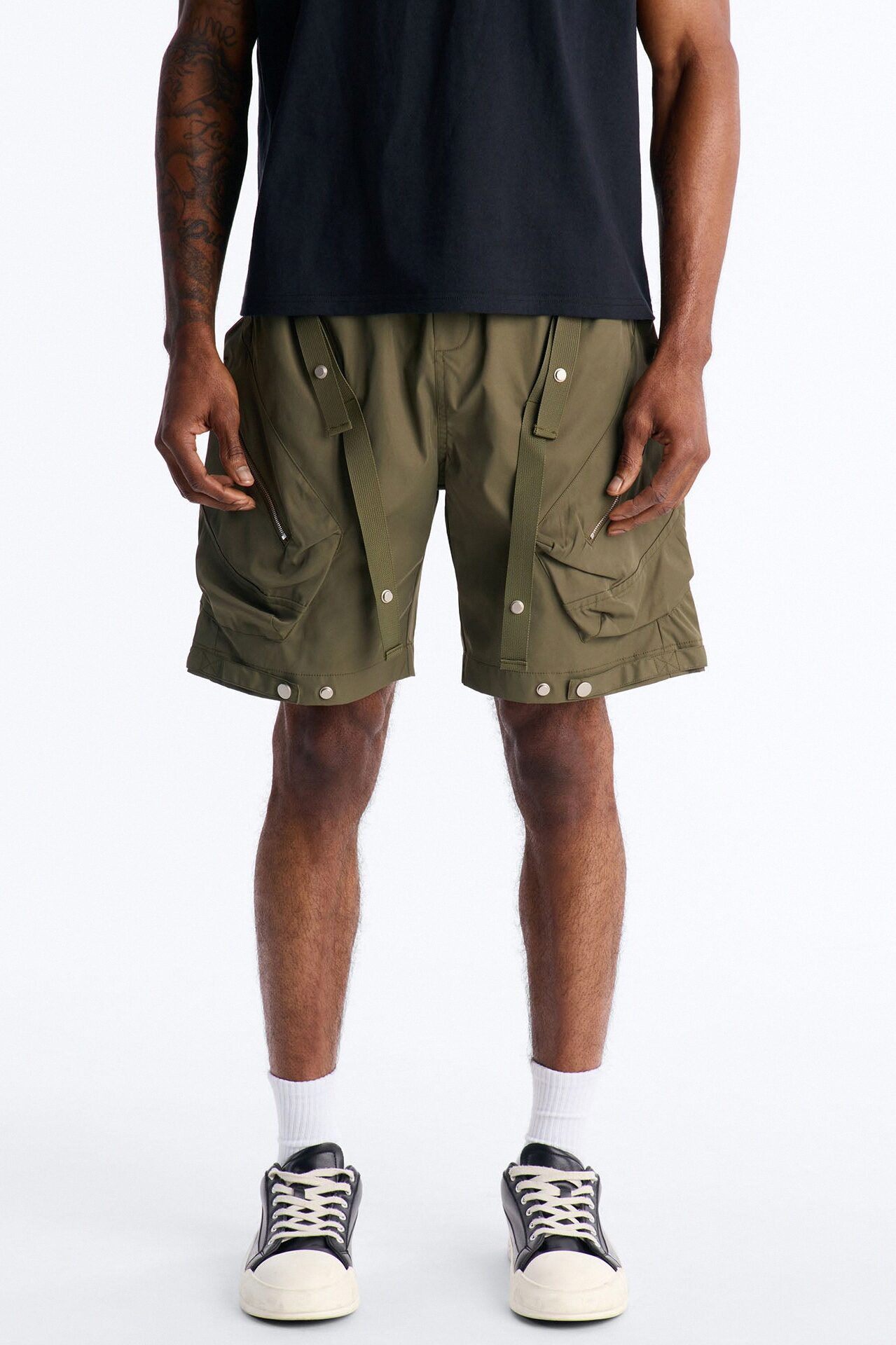 Relaxed Pearson Gates Multi Straps Utility Short - Olive