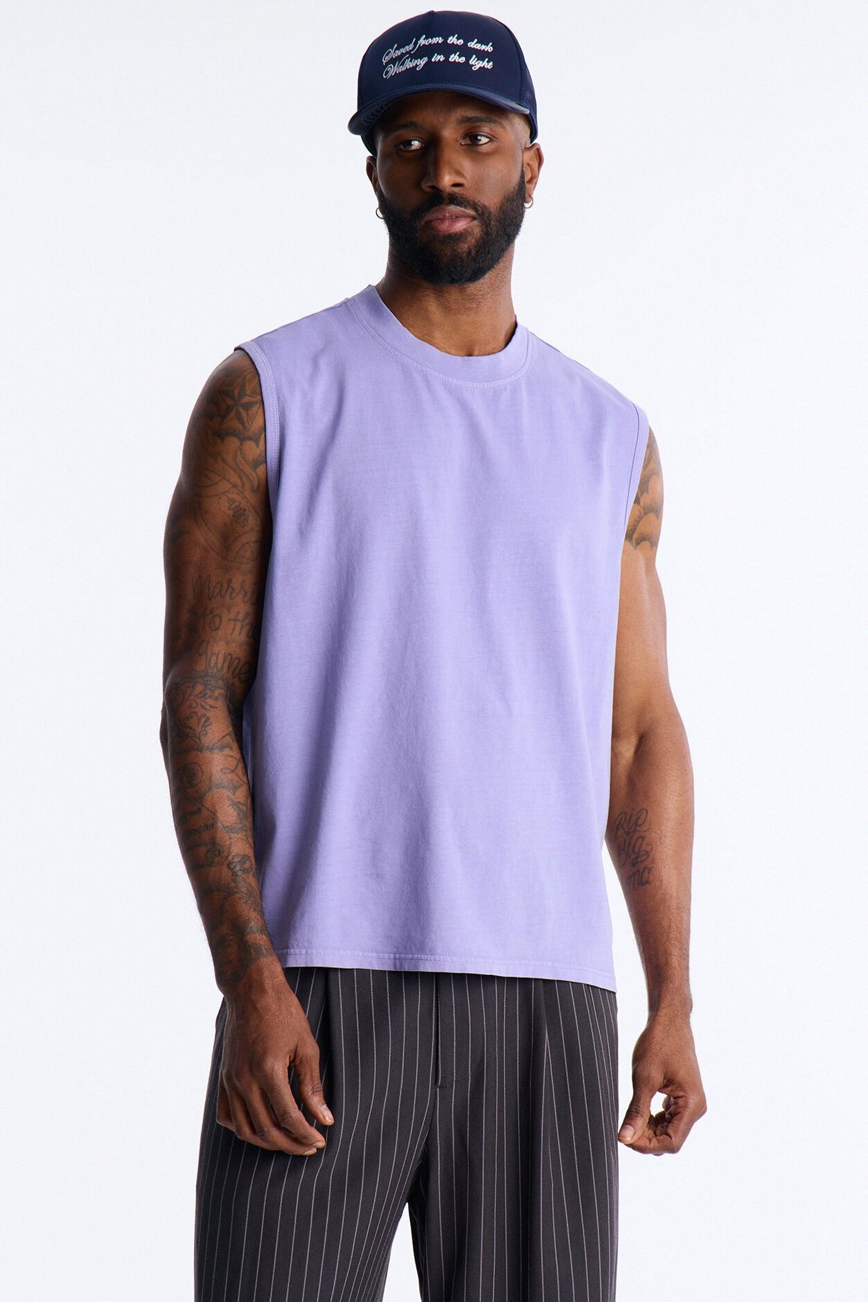 Cropped Muscle Tee - Lavender